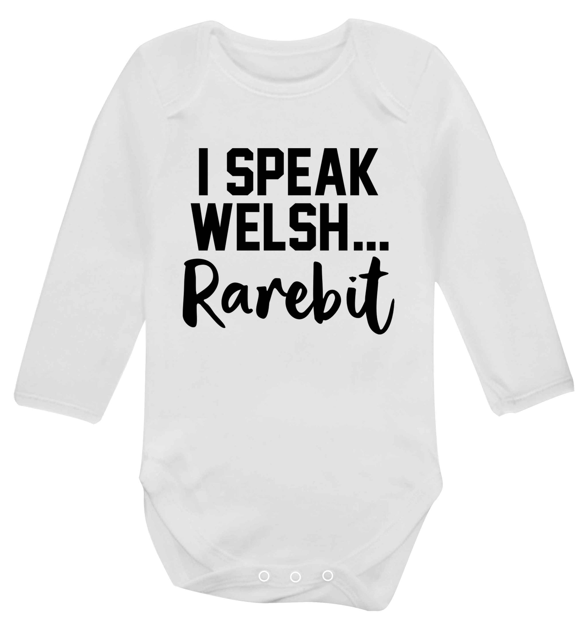 I speak Welsh...rarebit Baby Vest long sleeved white 6-12 months
