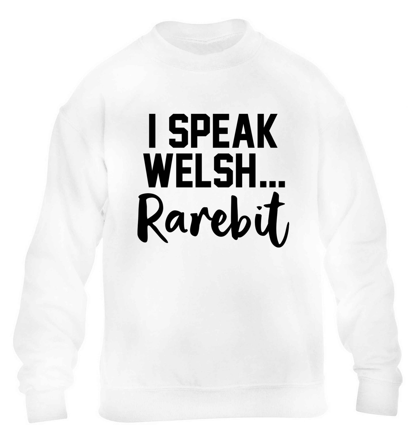 I speak Welsh...rarebit children's white sweater 12-13 Years
