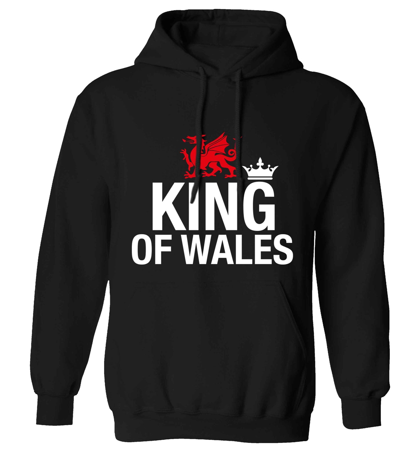 King of Wales adults unisex black hoodie 2XL