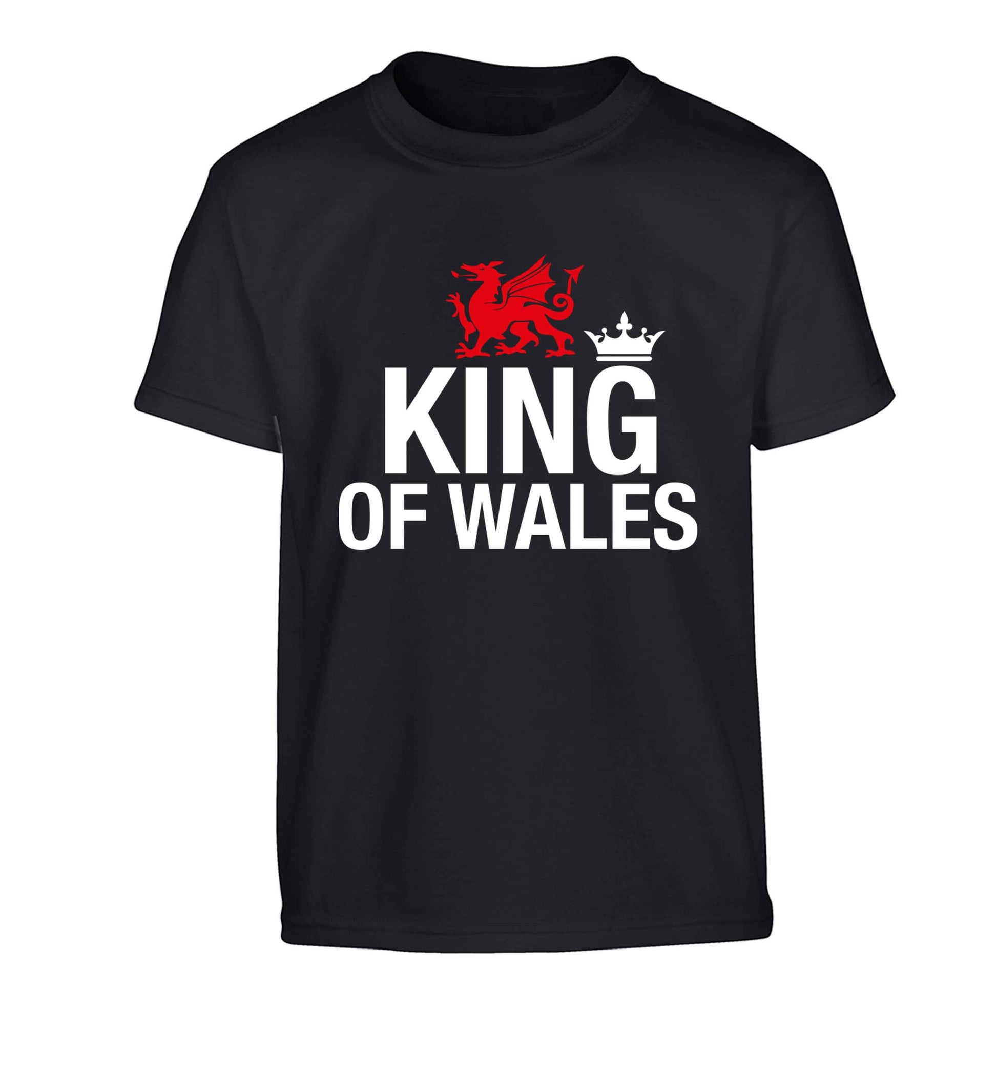 King of Wales Children's black Tshirt 12-13 Years