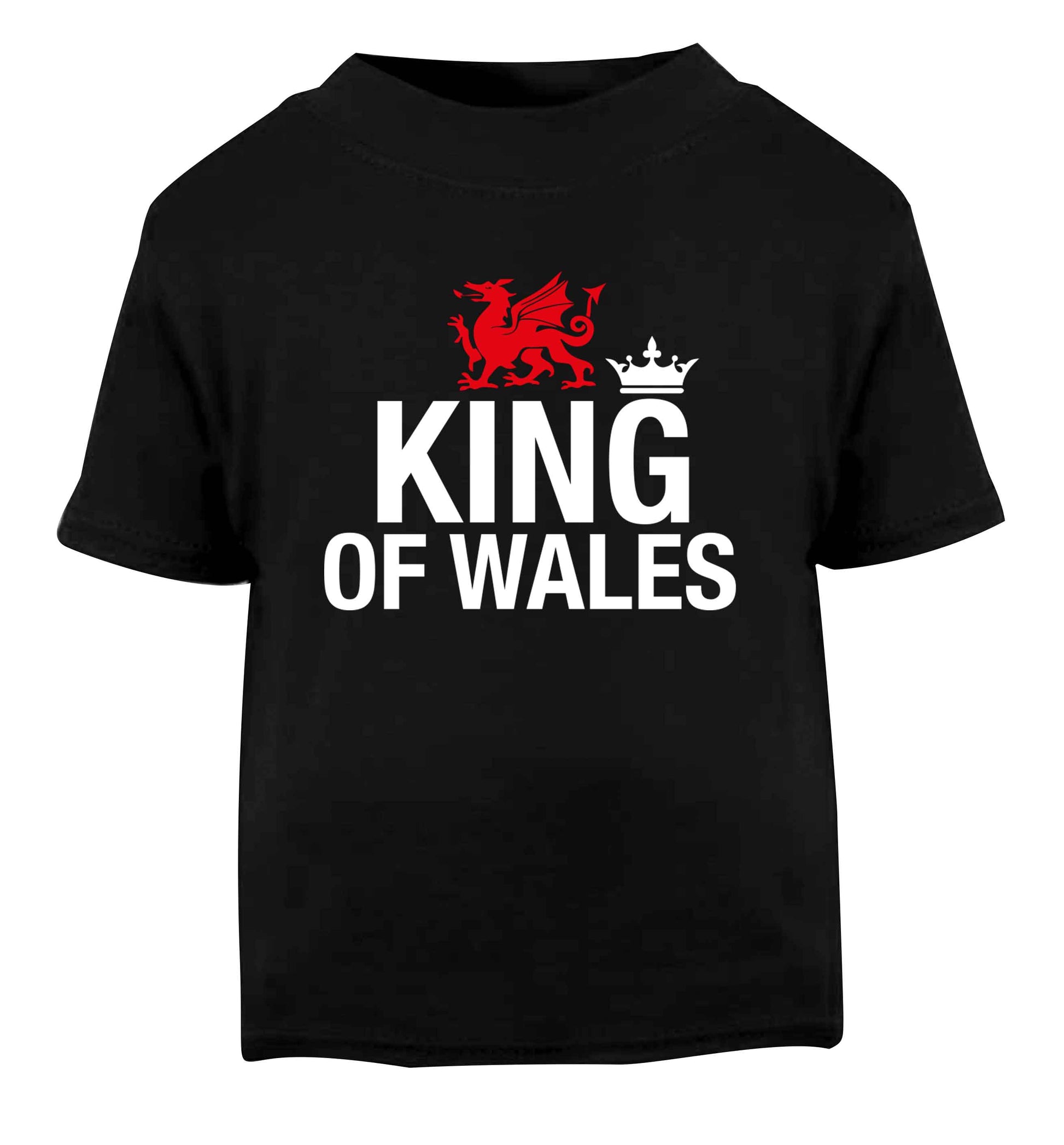 King of Wales Black Baby Toddler Tshirt 2 years
