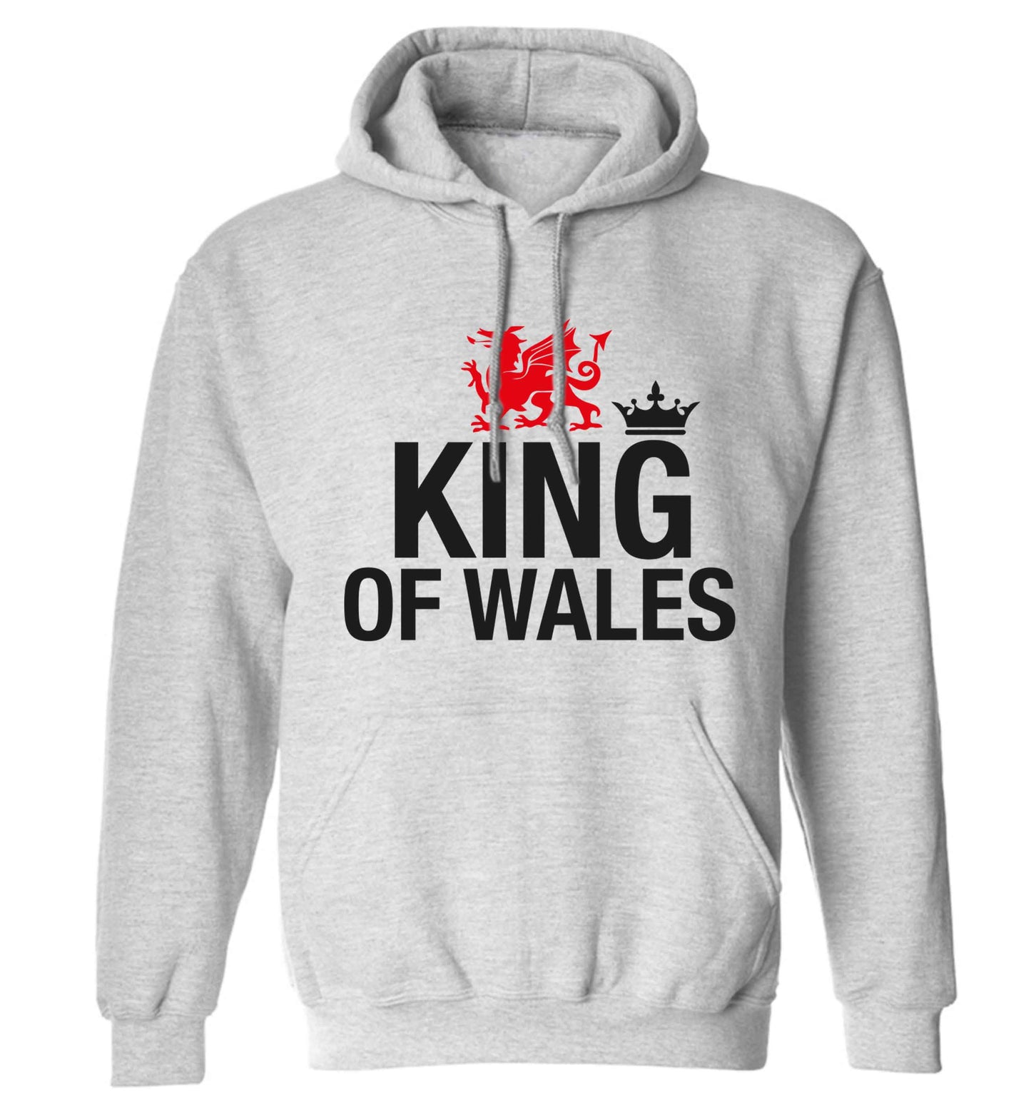 King of Wales adults unisex grey hoodie 2XL