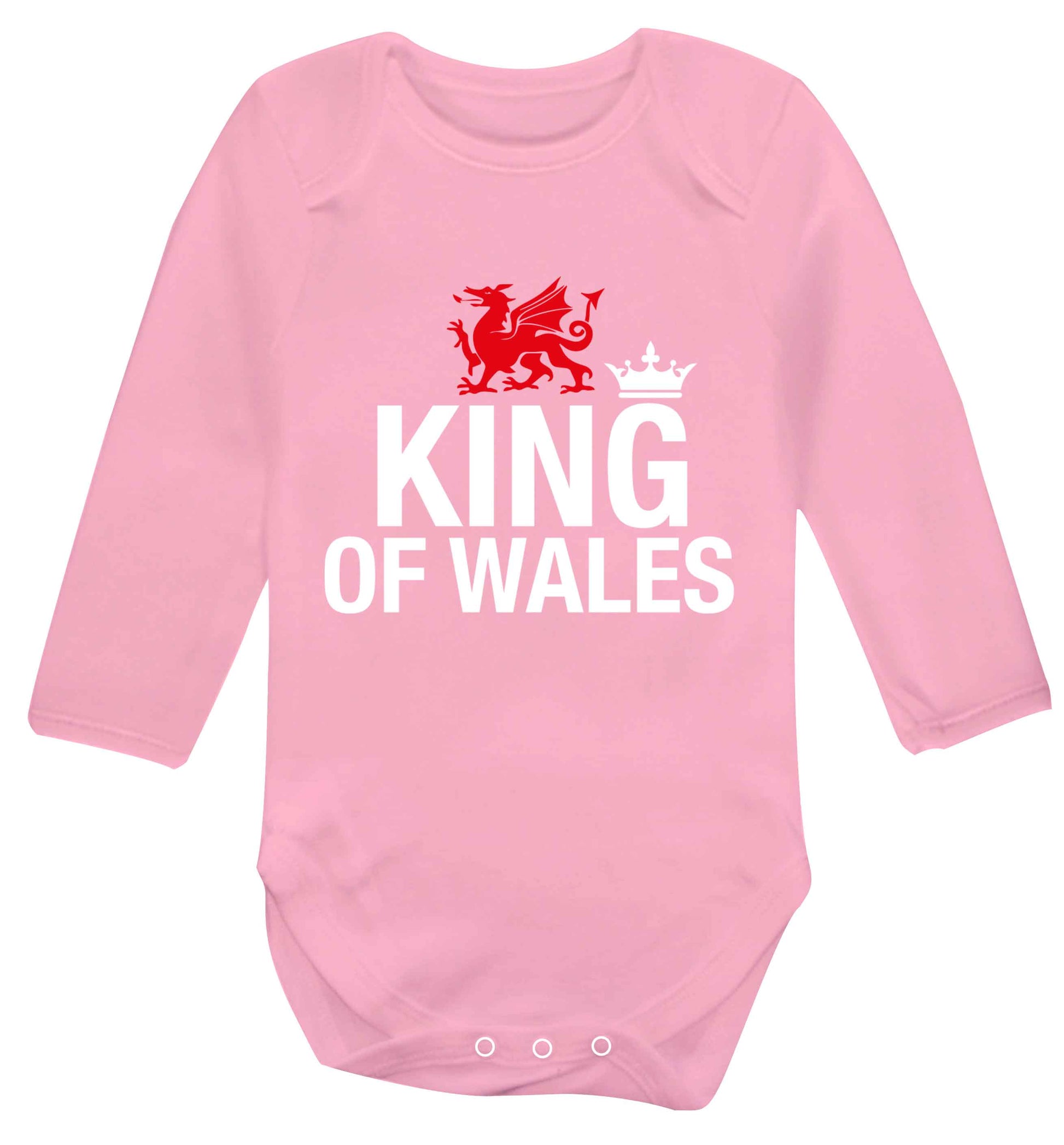 King of Wales Baby Vest long sleeved pale pink 6-12 months