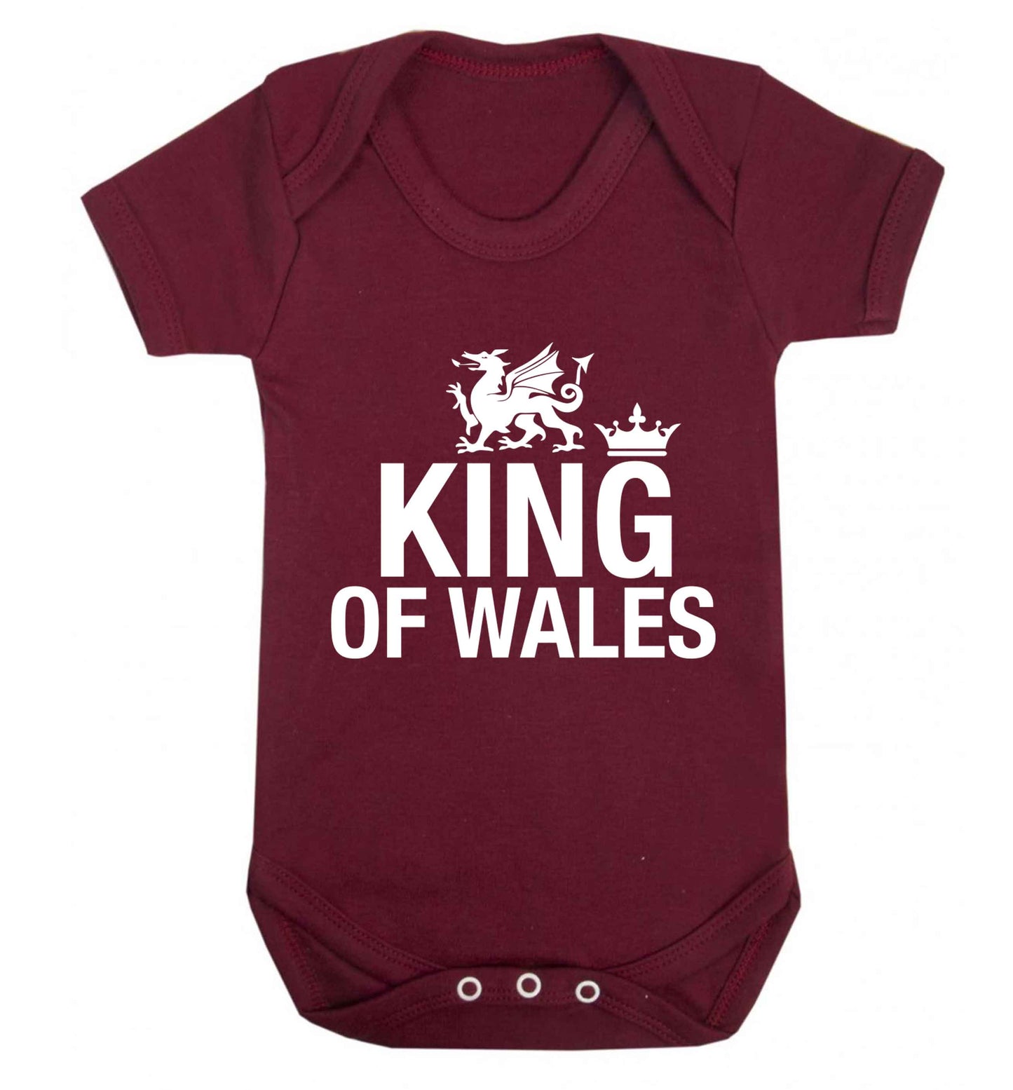 King of Wales Baby Vest maroon 18-24 months