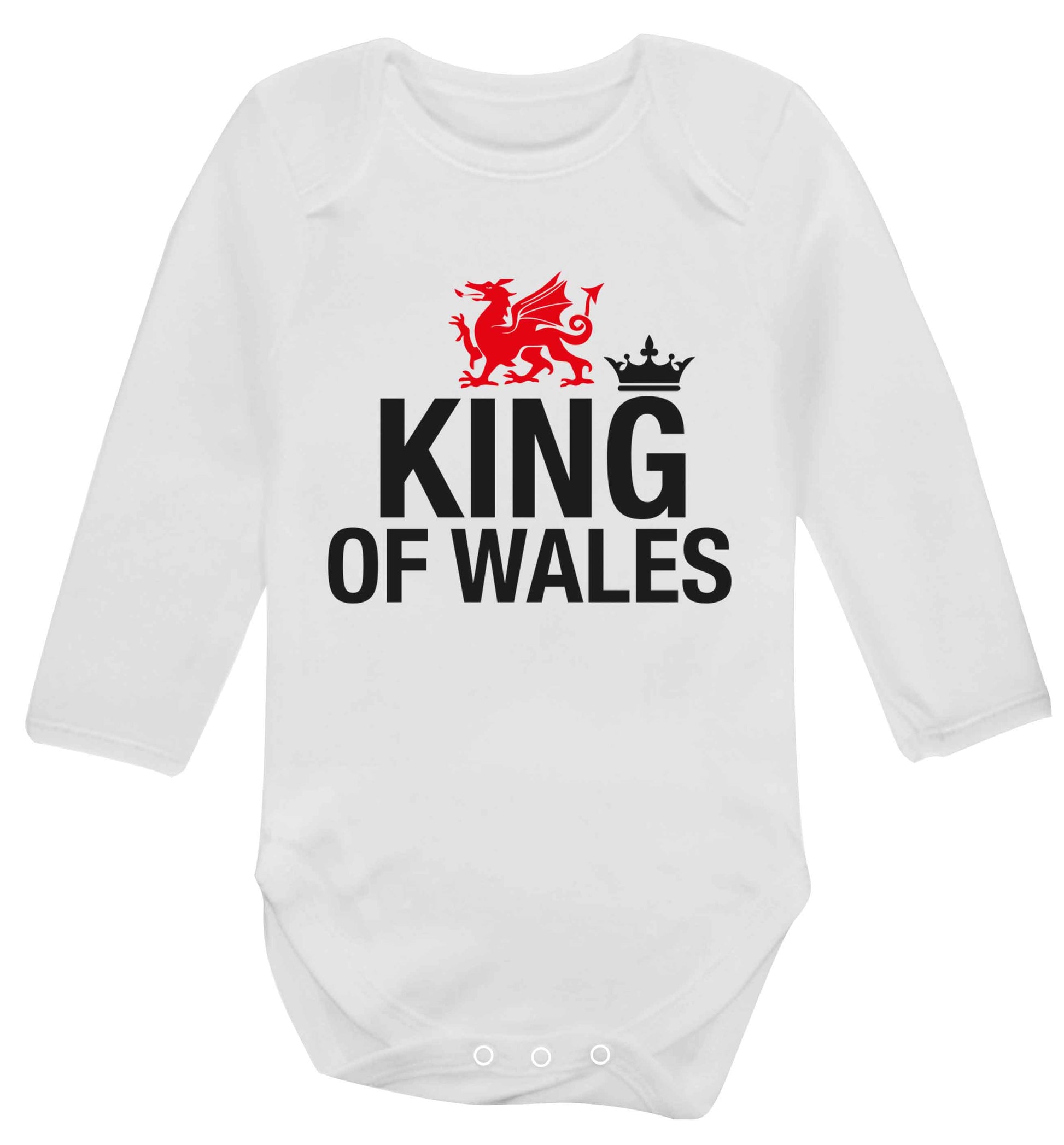 King of Wales Baby Vest long sleeved white 6-12 months