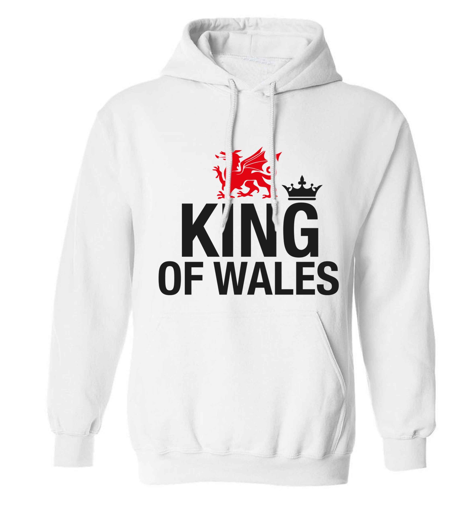 King of Wales adults unisex white hoodie 2XL