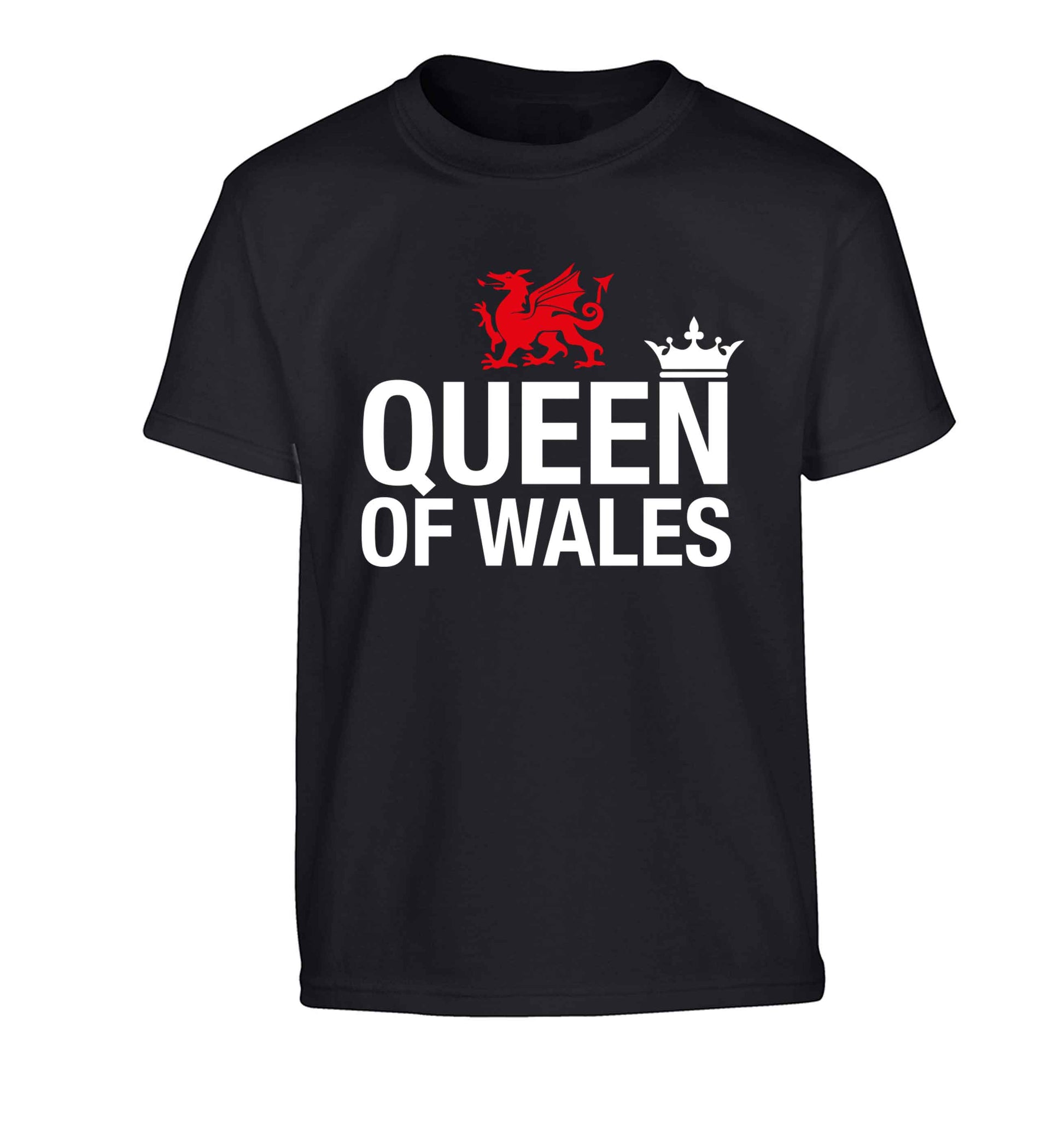Queen of Wales Children's black Tshirt 12-13 Years