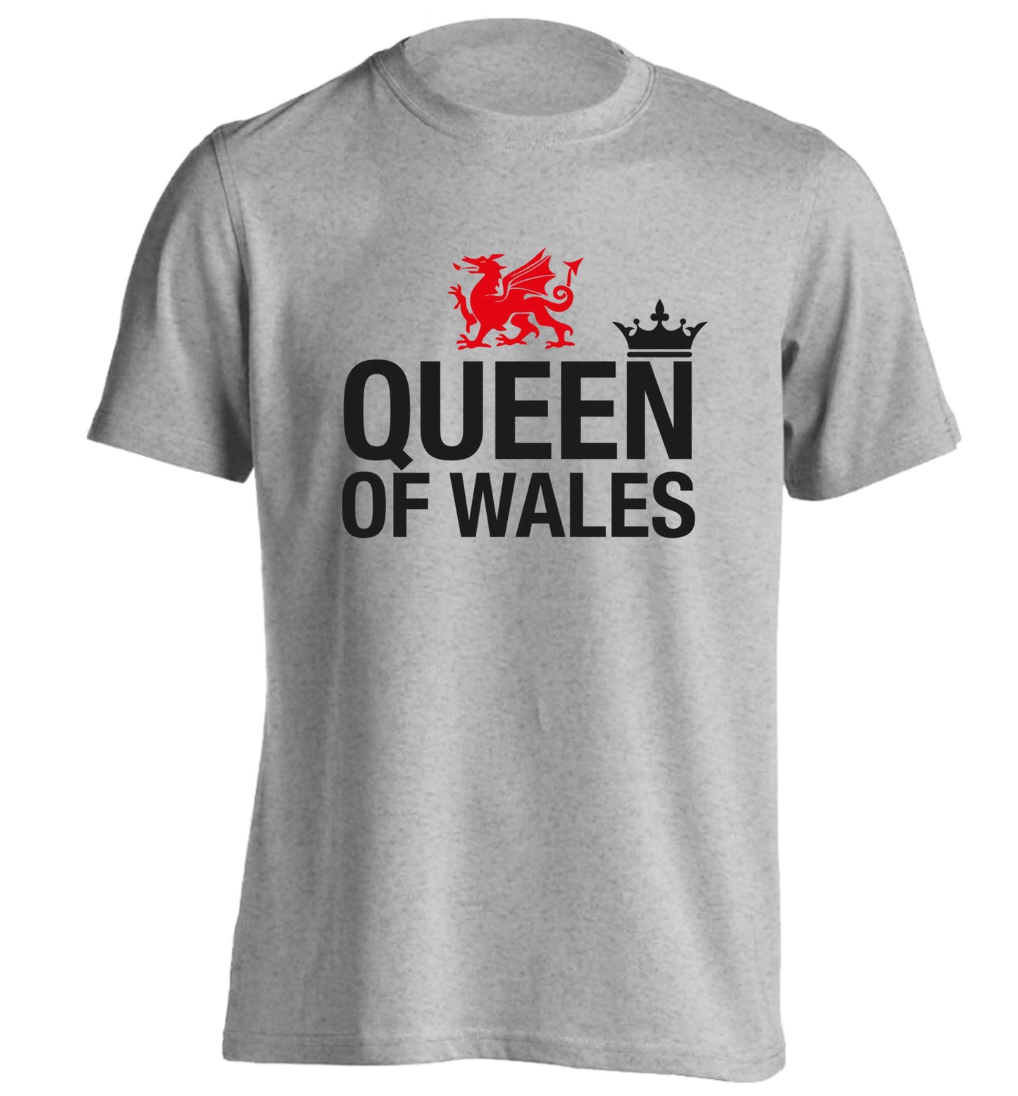 Queen of Wales adults unisex grey Tshirt 2XL