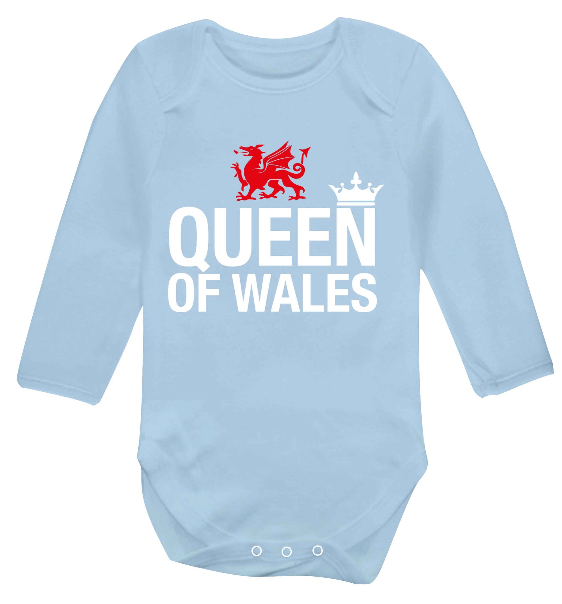 Queen of Wales Baby Vest long sleeved pale blue 6-12 months