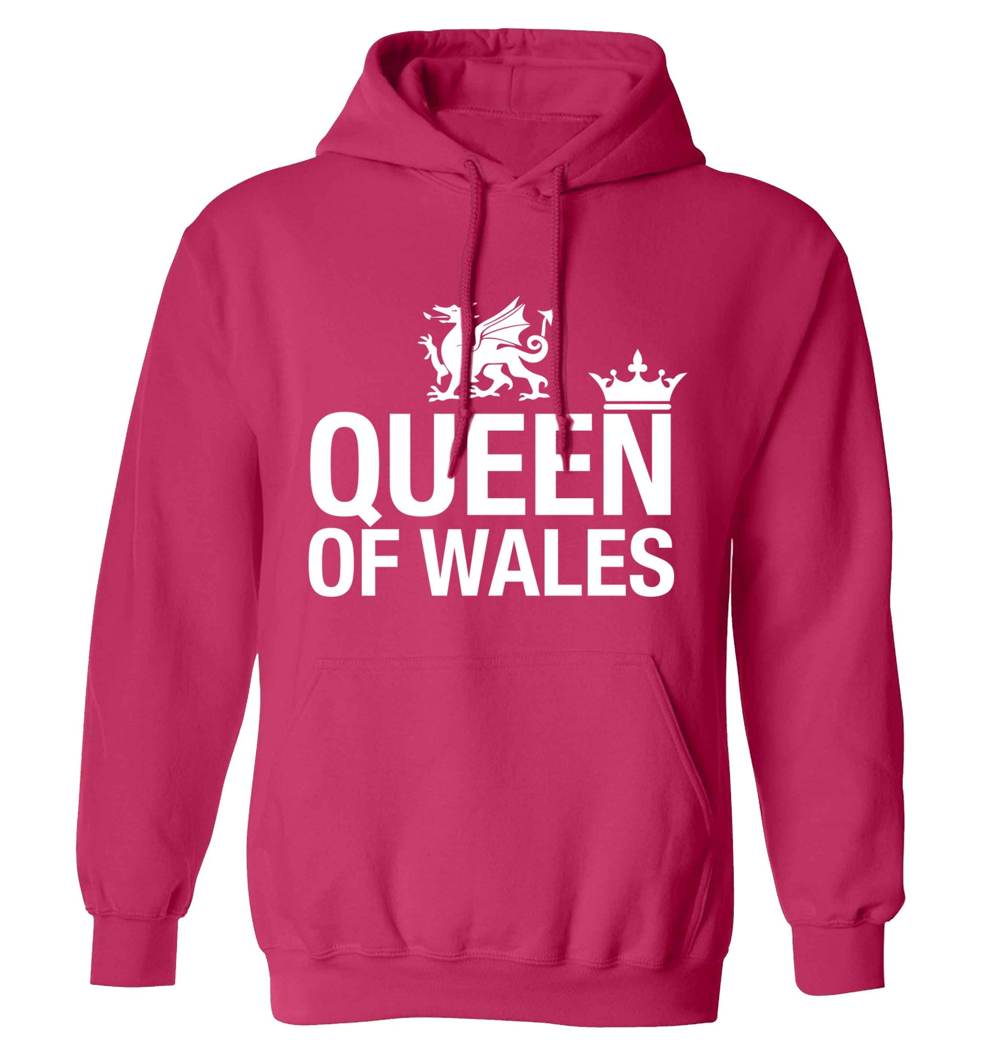 Queen of Wales adults unisex pink hoodie 2XL