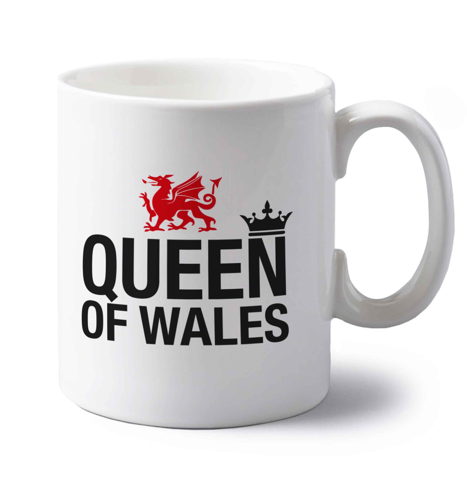 Queen of Wales left handed white ceramic mug 