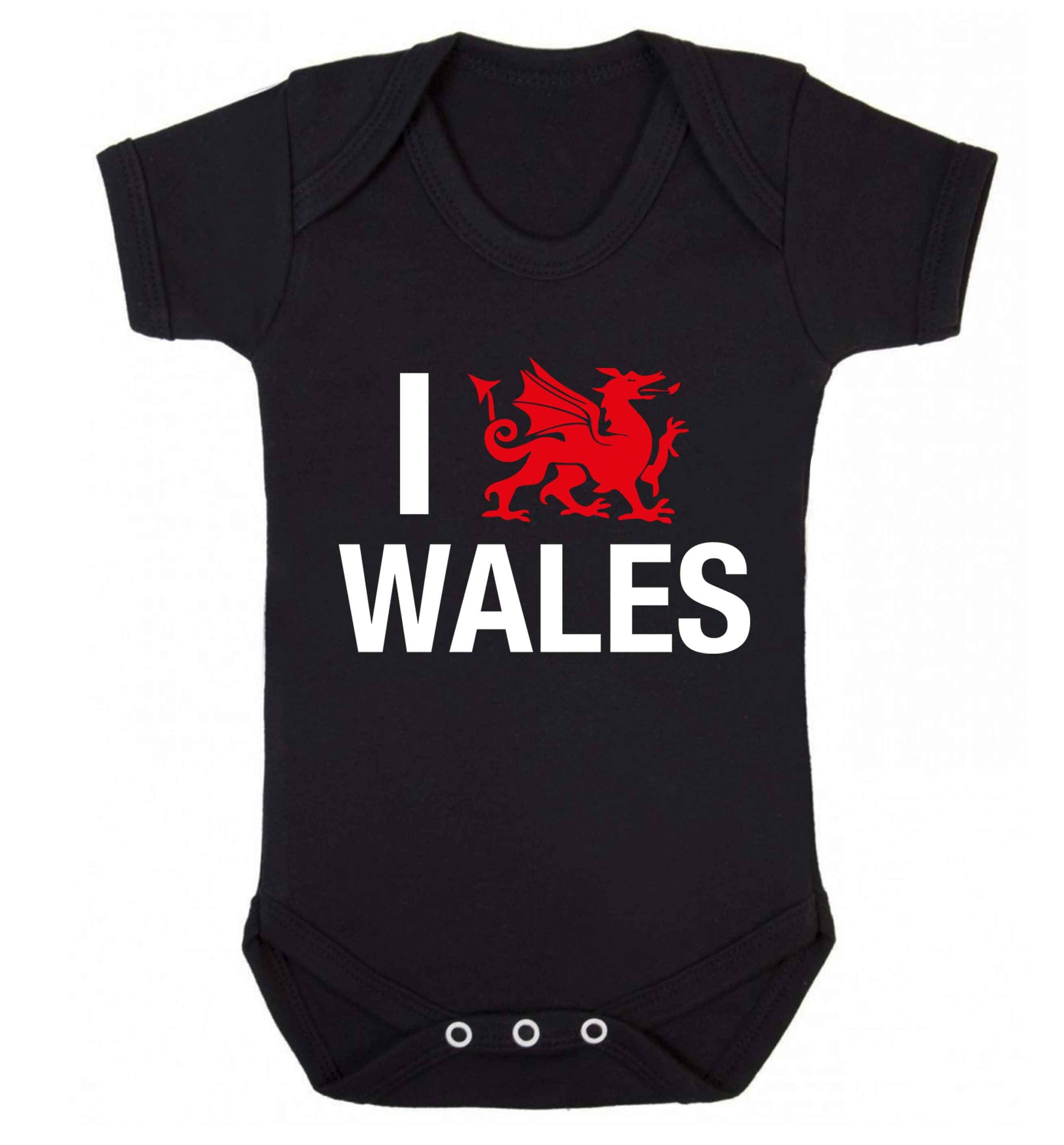 I love Wales Baby Vest black 18-24 months