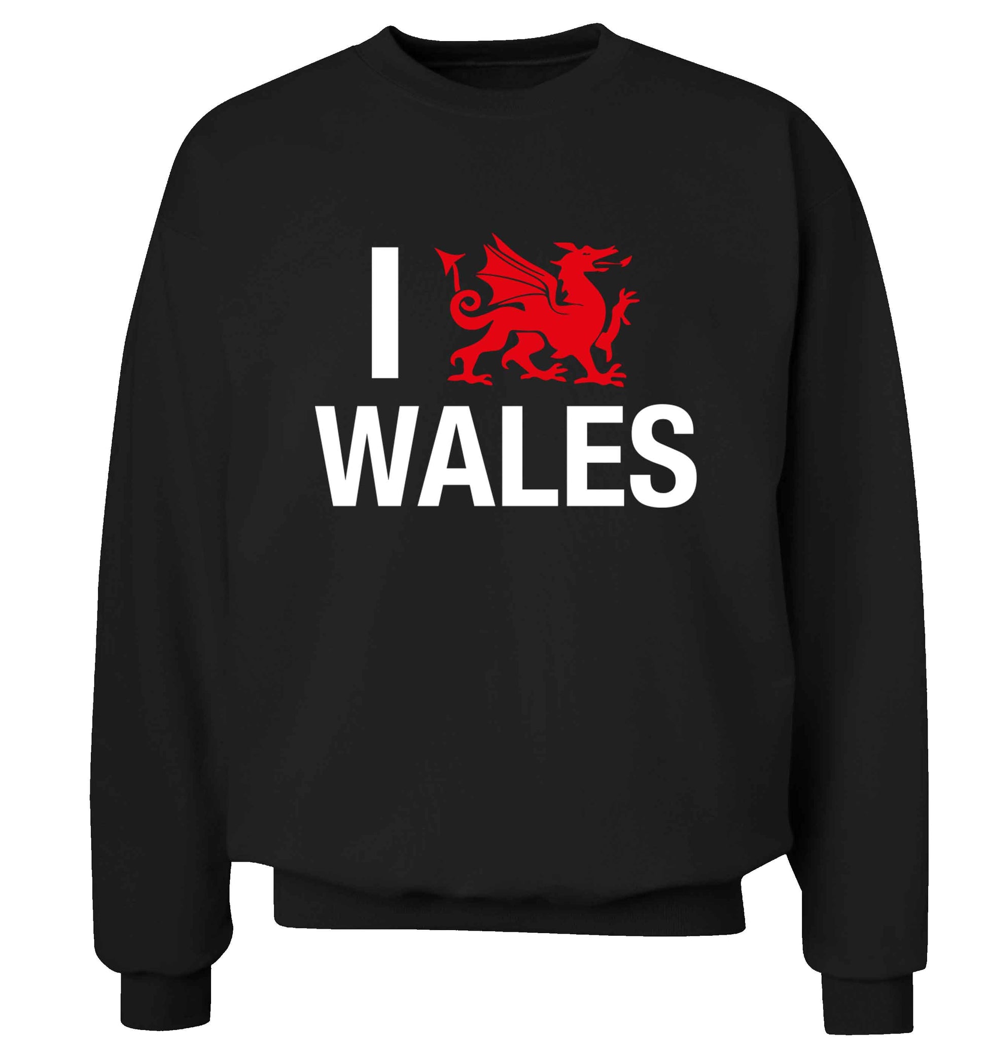 I love Wales Adult's unisex black Sweater 2XL