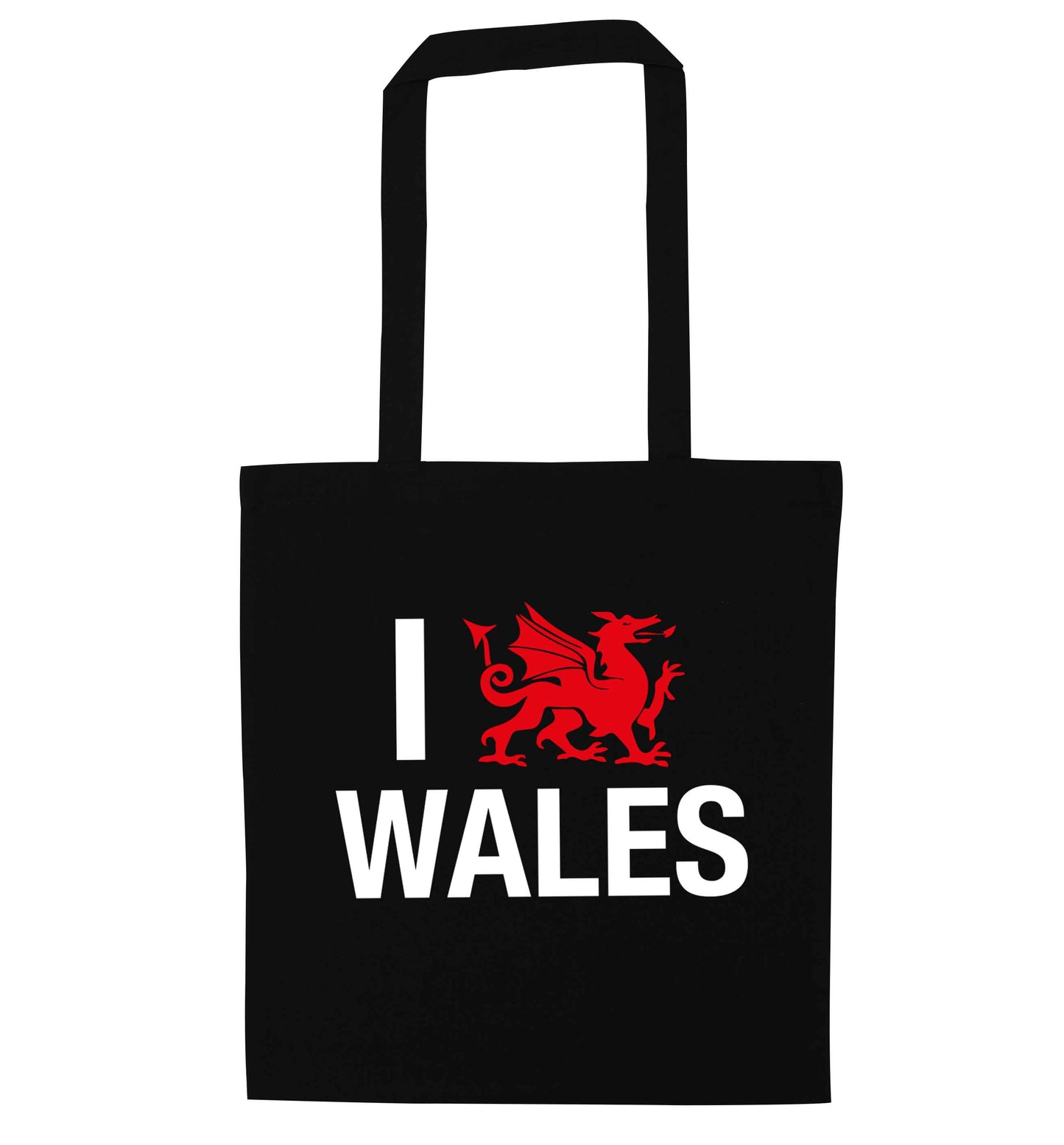 I love Wales black tote bag