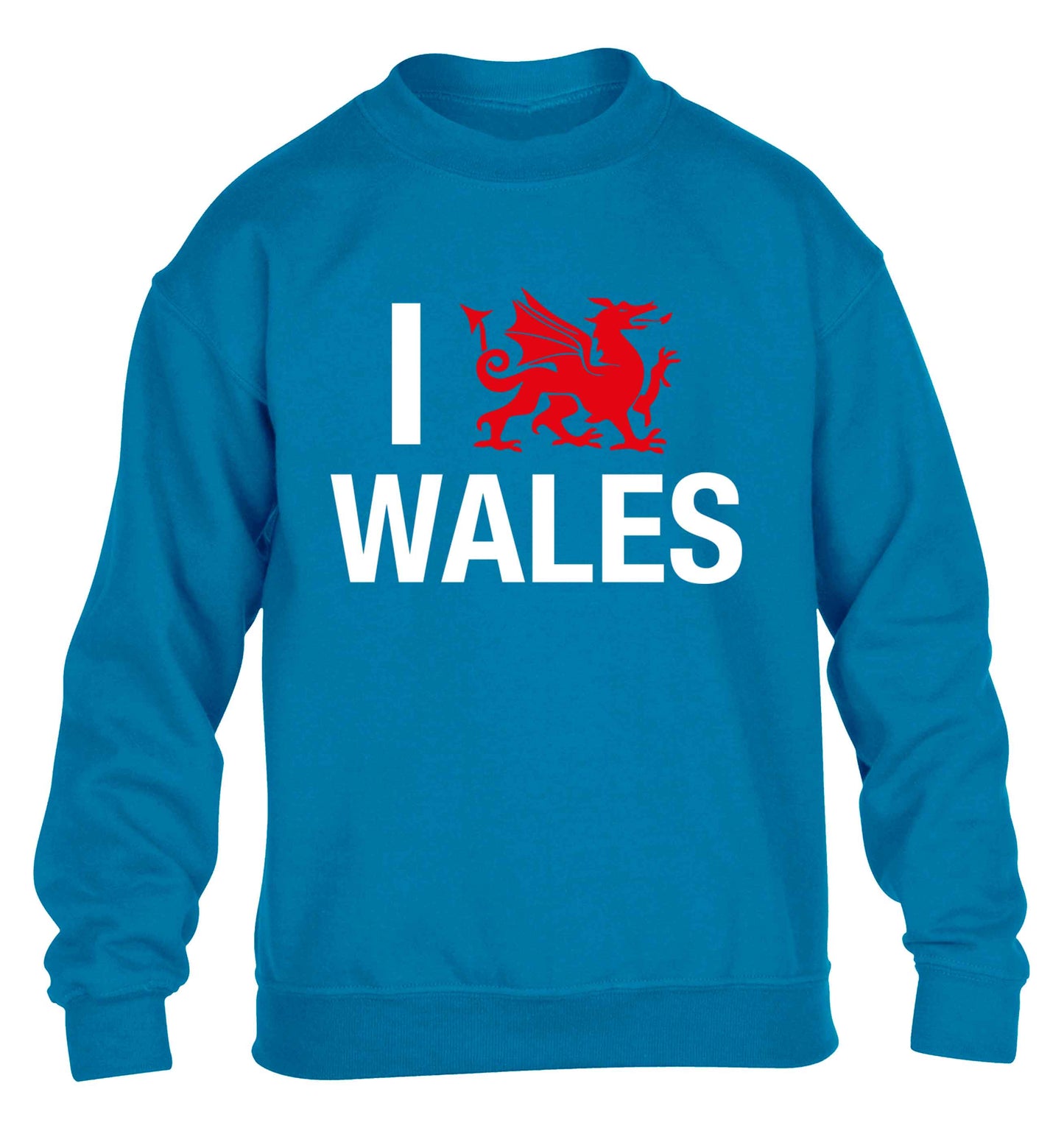 I love Wales children's blue sweater 12-13 Years