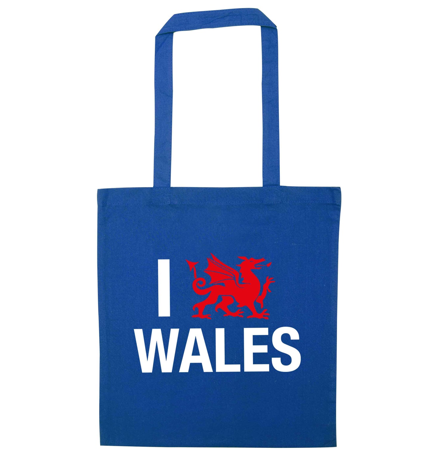 I love Wales blue tote bag