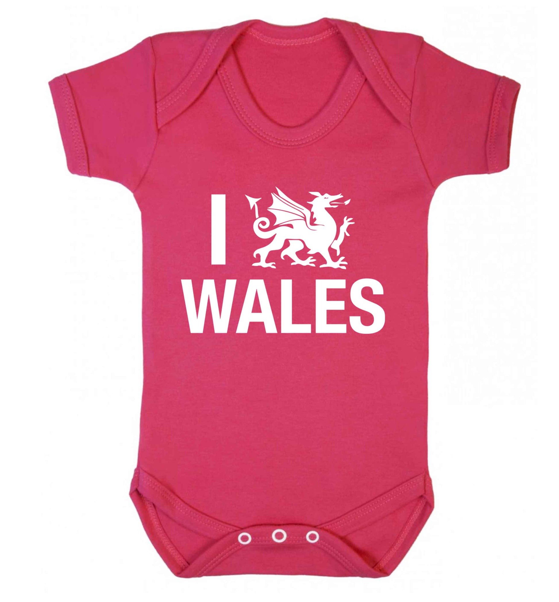 I love Wales Baby Vest dark pink 18-24 months