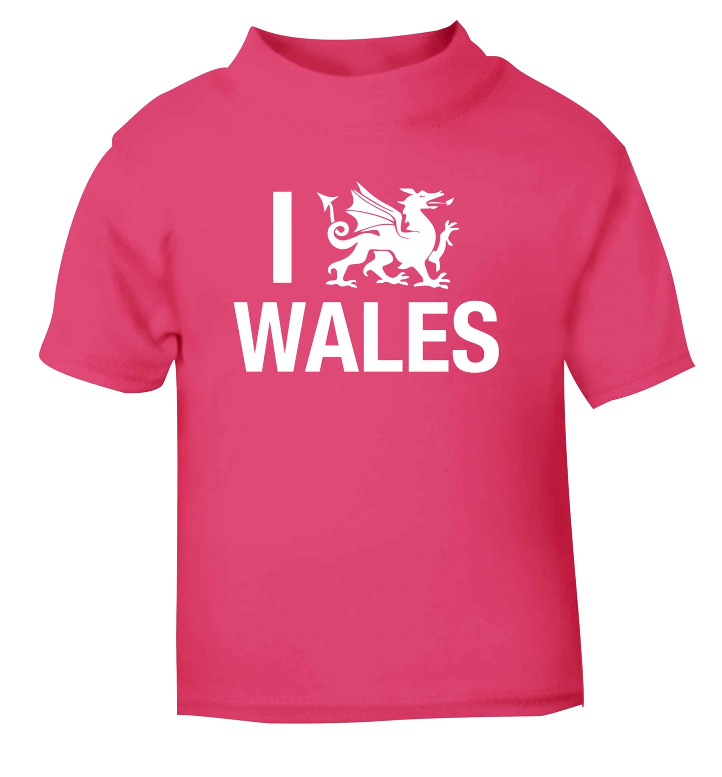 I love Wales pink Baby Toddler Tshirt 2 Years