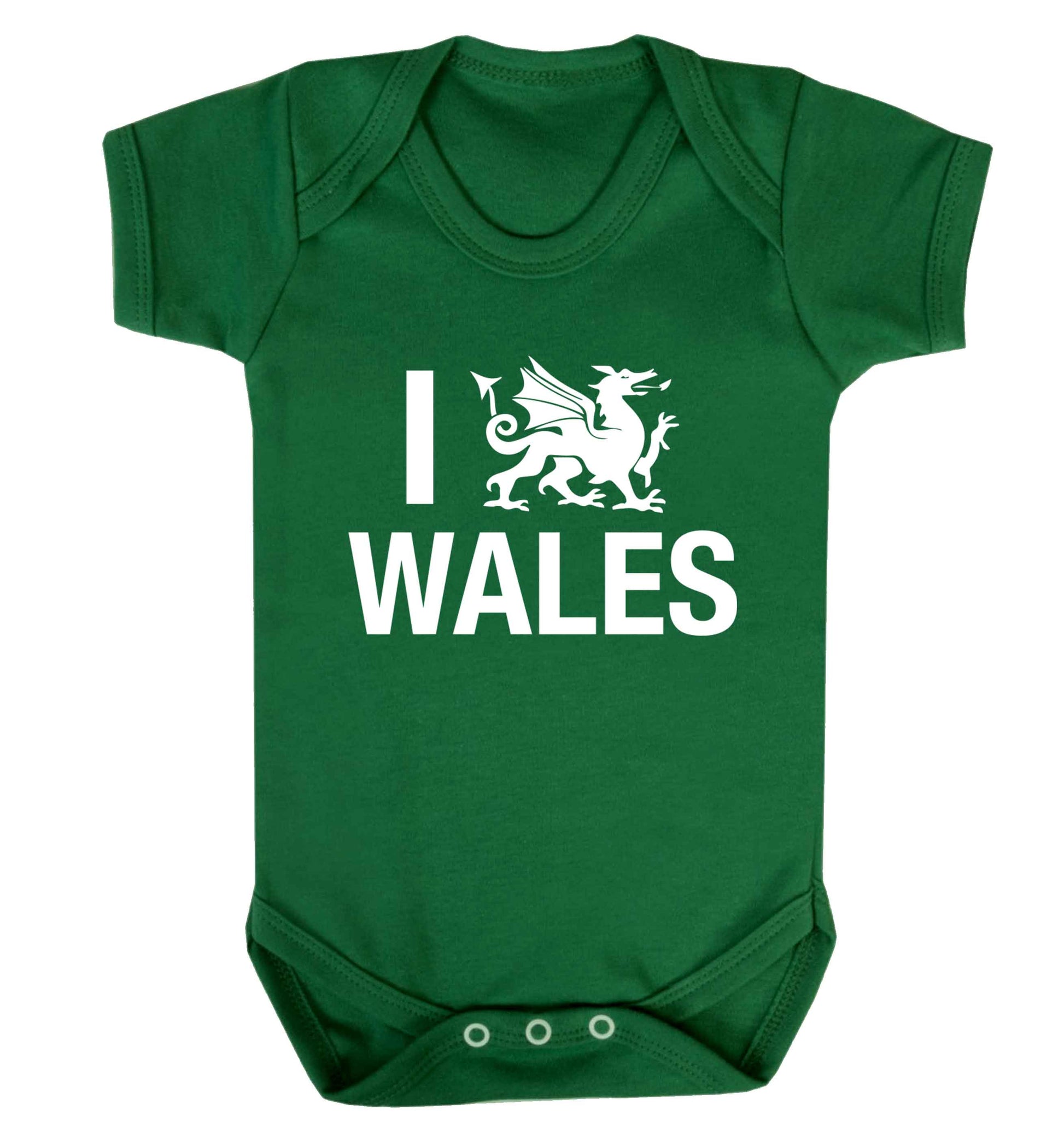 I love Wales Baby Vest green 18-24 months