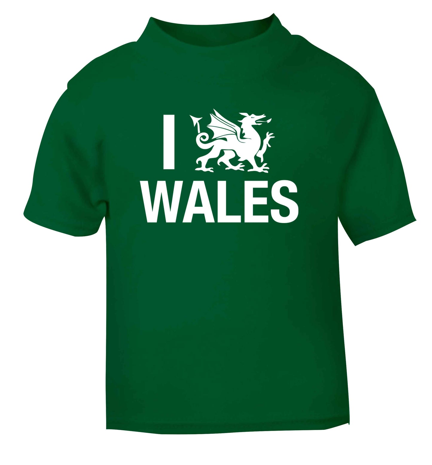 I love Wales green Baby Toddler Tshirt 2 Years