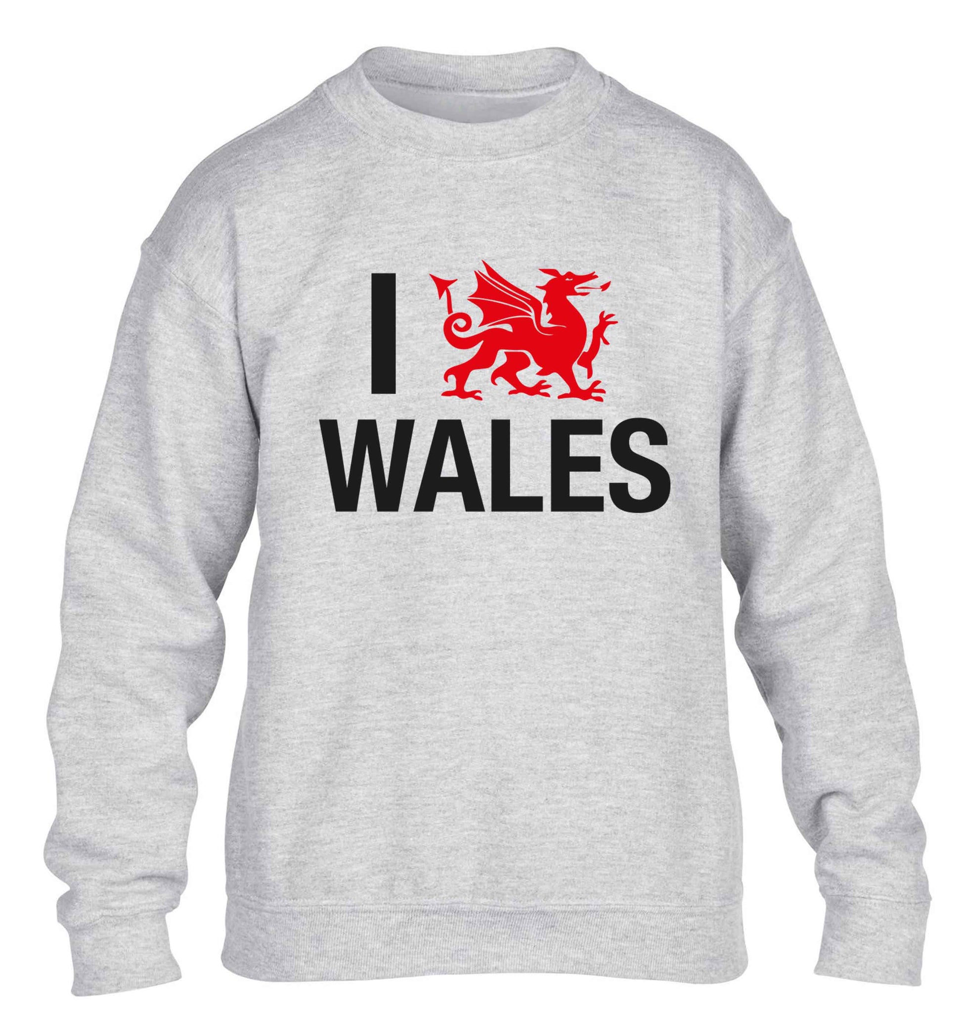 I love Wales children's grey sweater 12-13 Years