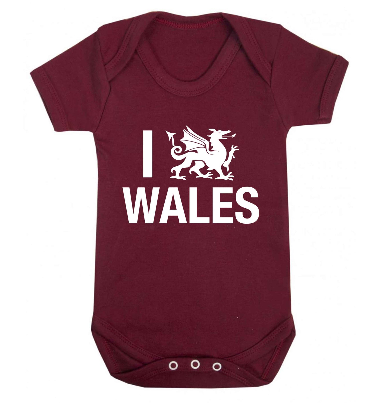 I love Wales Baby Vest maroon 18-24 months