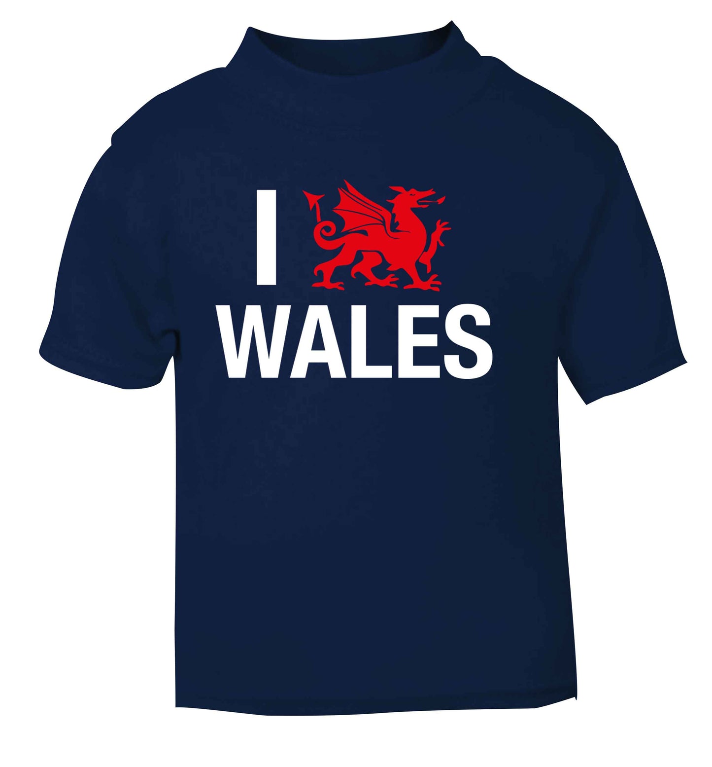 I love Wales navy Baby Toddler Tshirt 2 Years