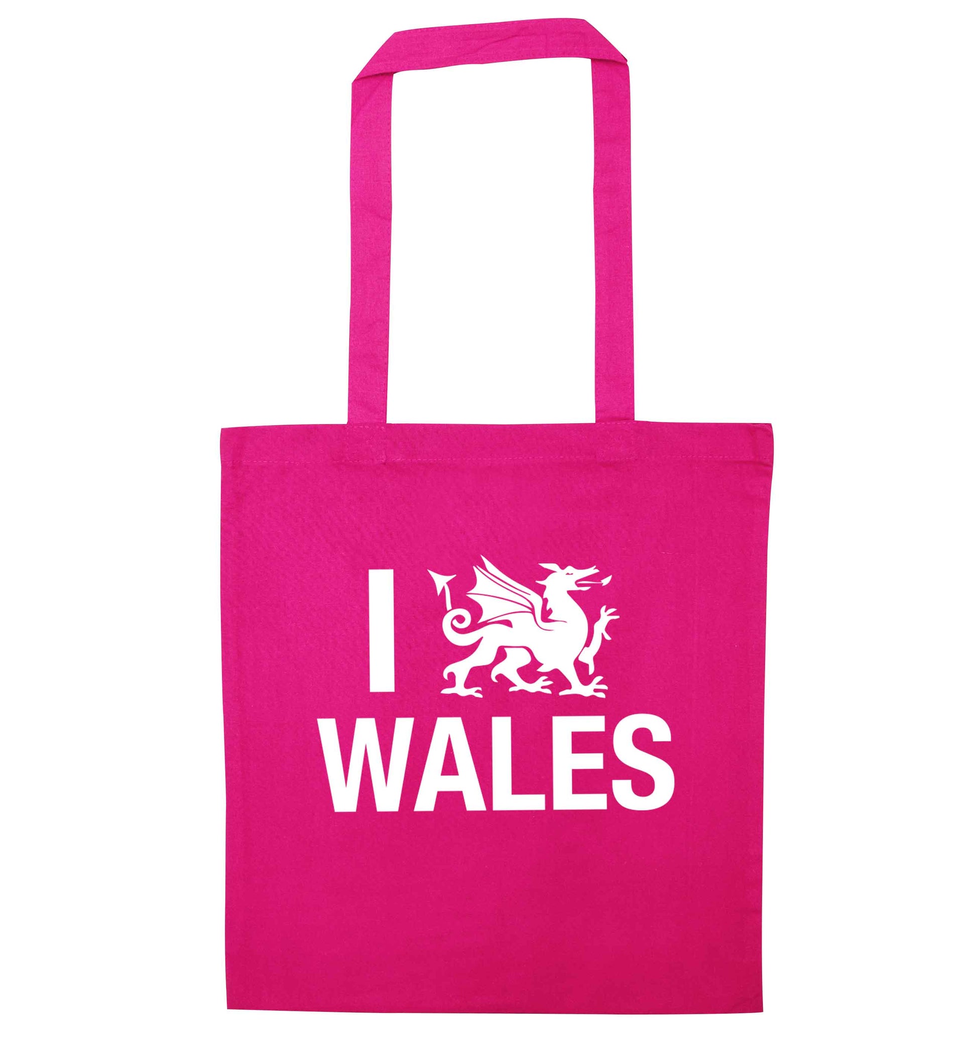 I love Wales pink tote bag