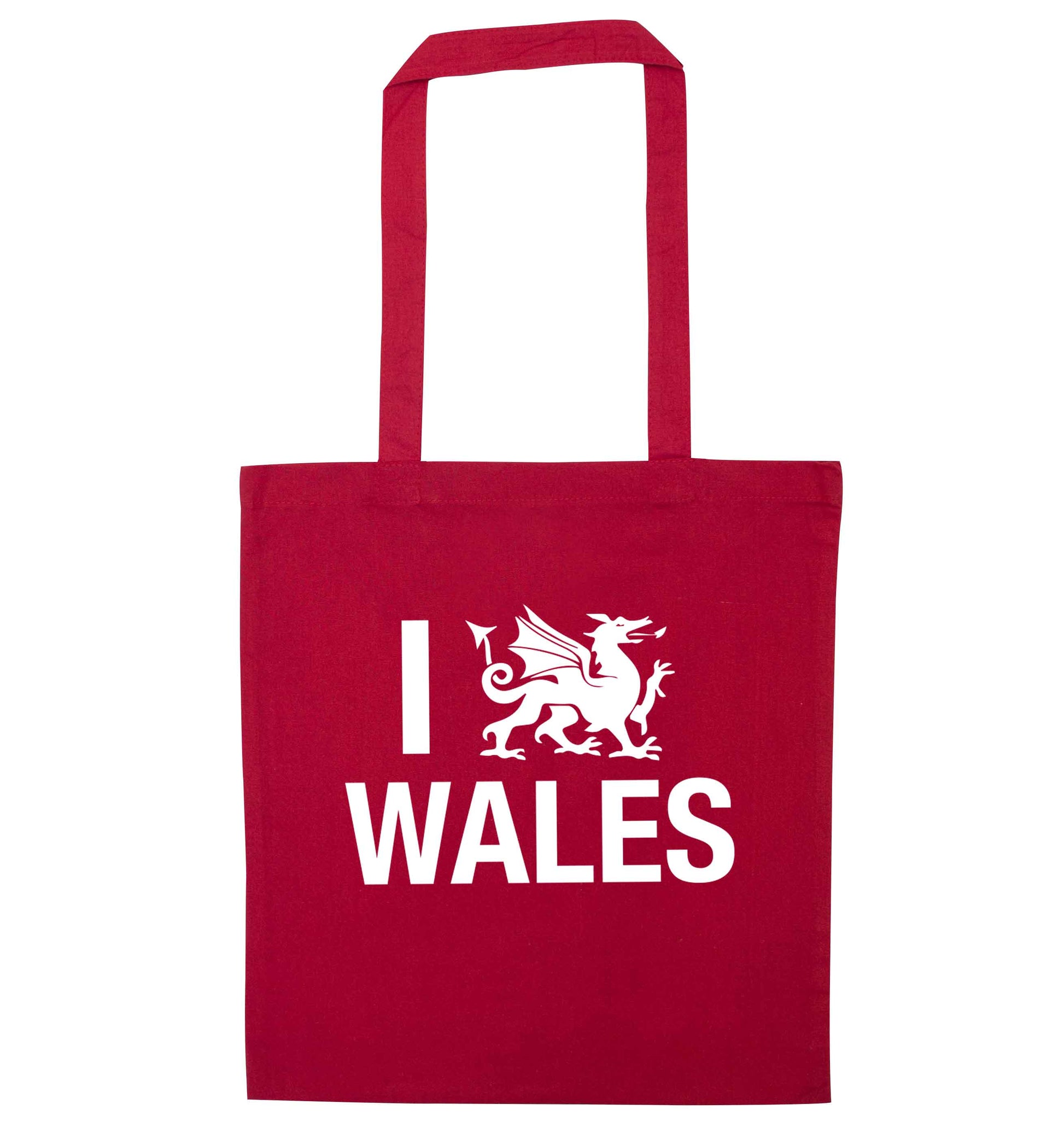 I love Wales red tote bag