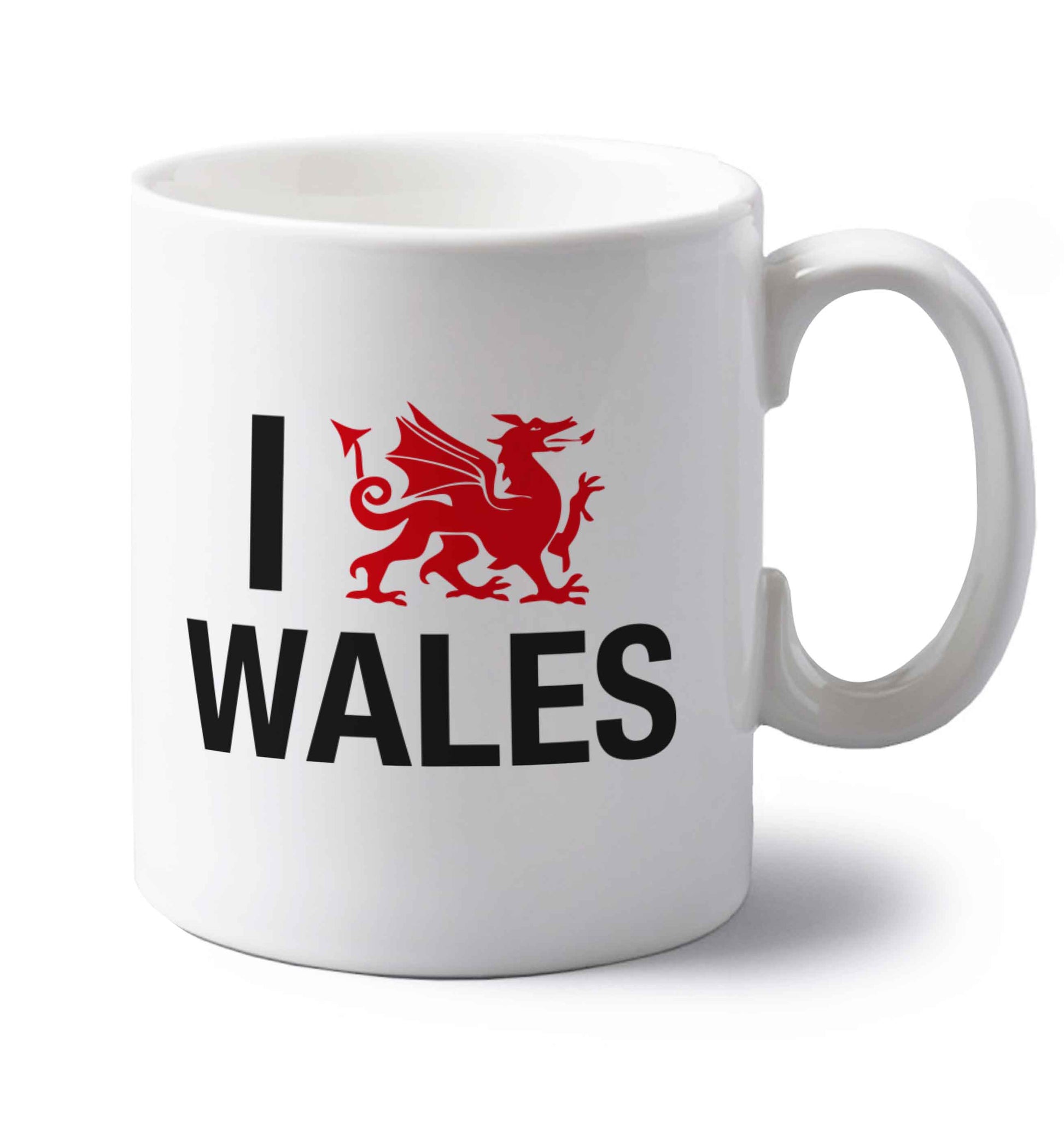 I love Wales left handed white ceramic mug 