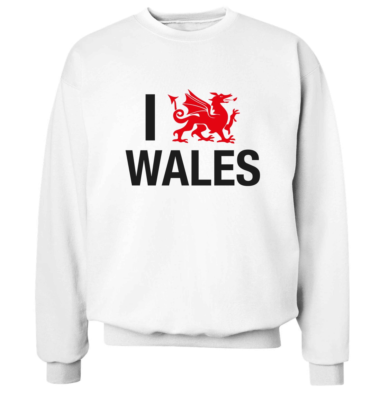 I love Wales Adult's unisex white Sweater 2XL