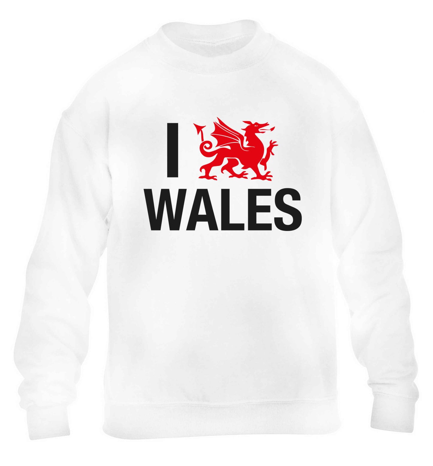 I love Wales children's white sweater 12-13 Years