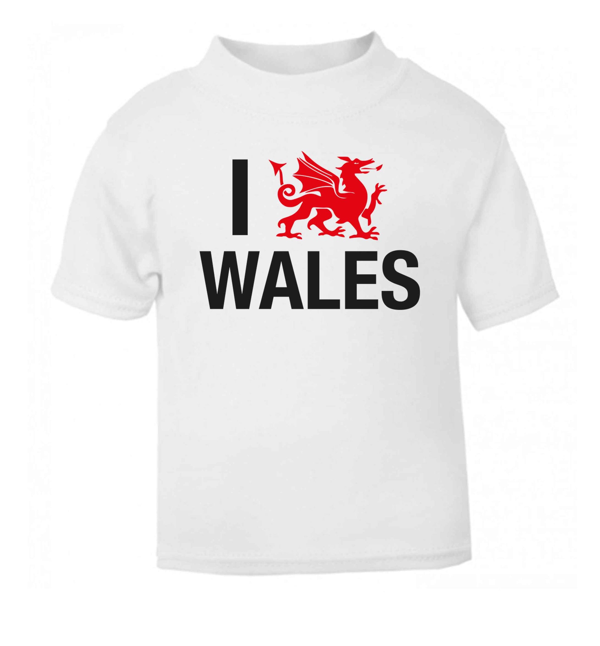 I love Wales white Baby Toddler Tshirt 2 Years