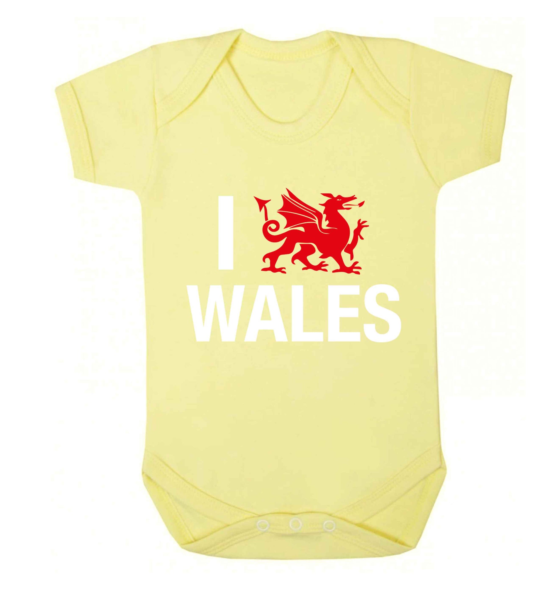 I love Wales Baby Vest pale yellow 18-24 months