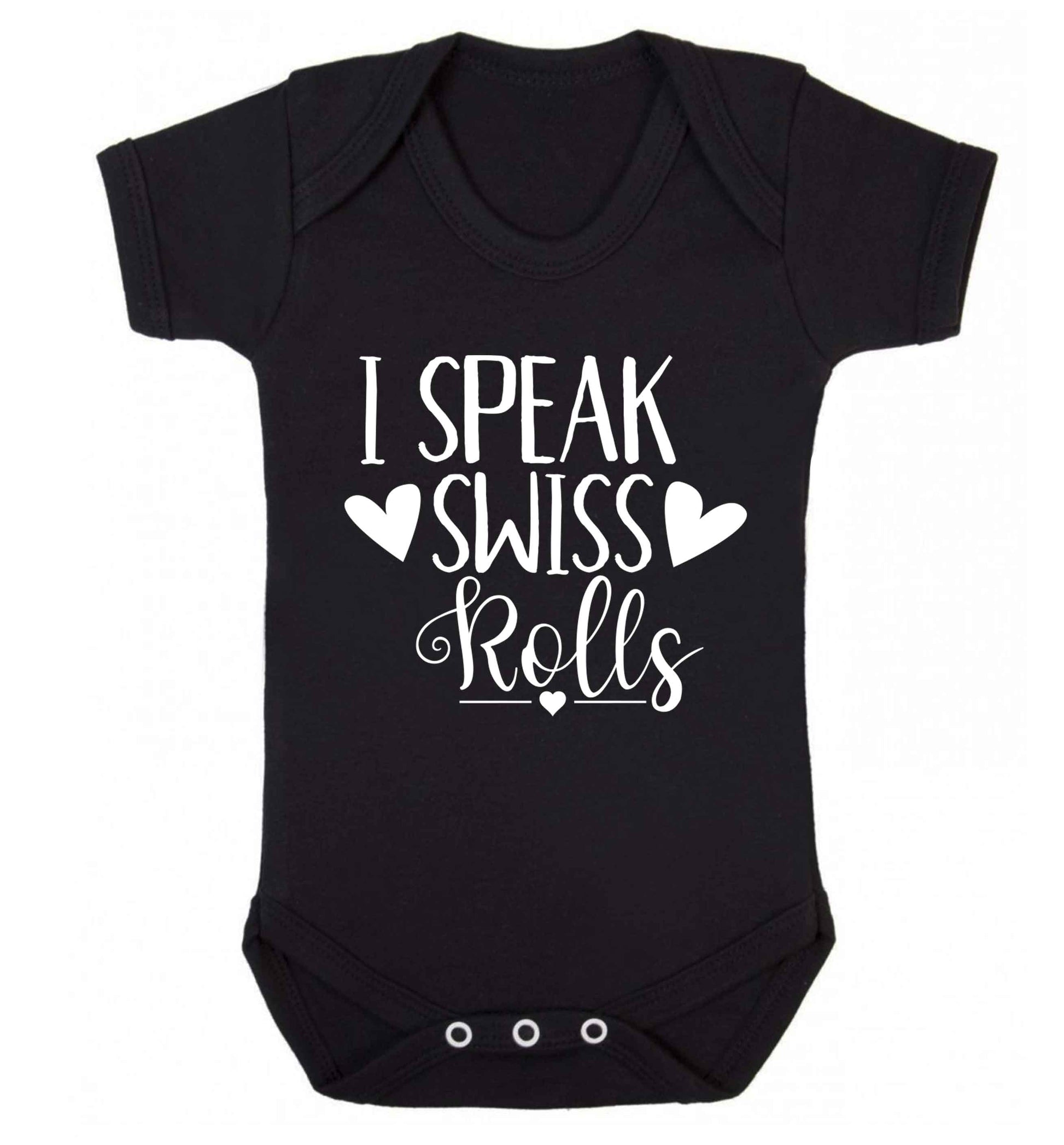 I speak swiss..rolls Baby Vest black 18-24 months