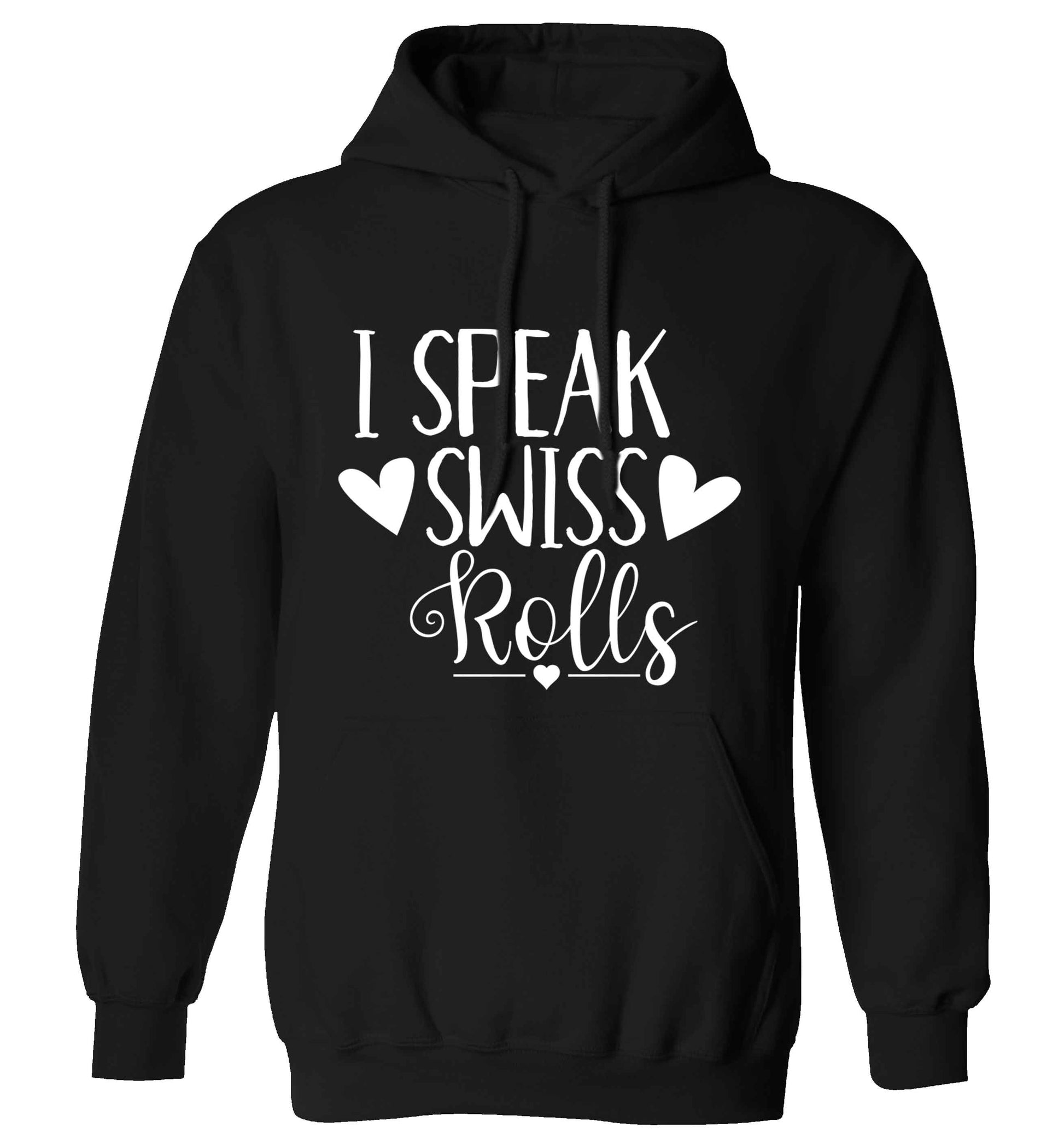 I speak swiss..rolls adults unisex black hoodie 2XL