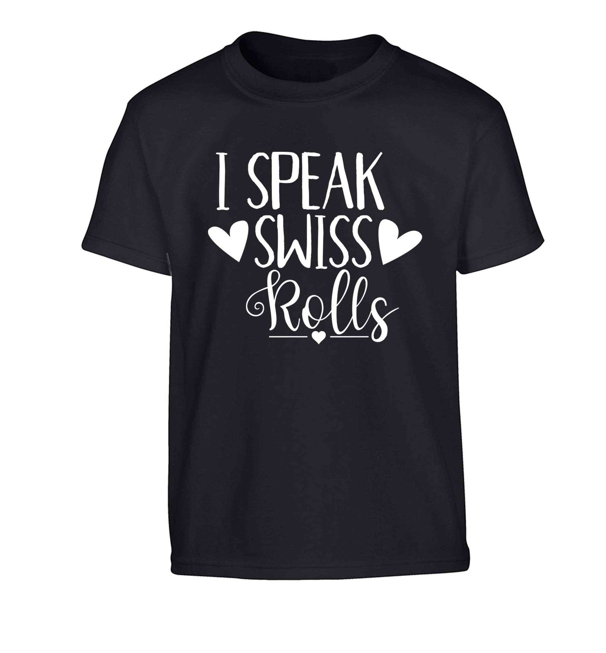 I speak swiss..rolls Children's black Tshirt 12-13 Years