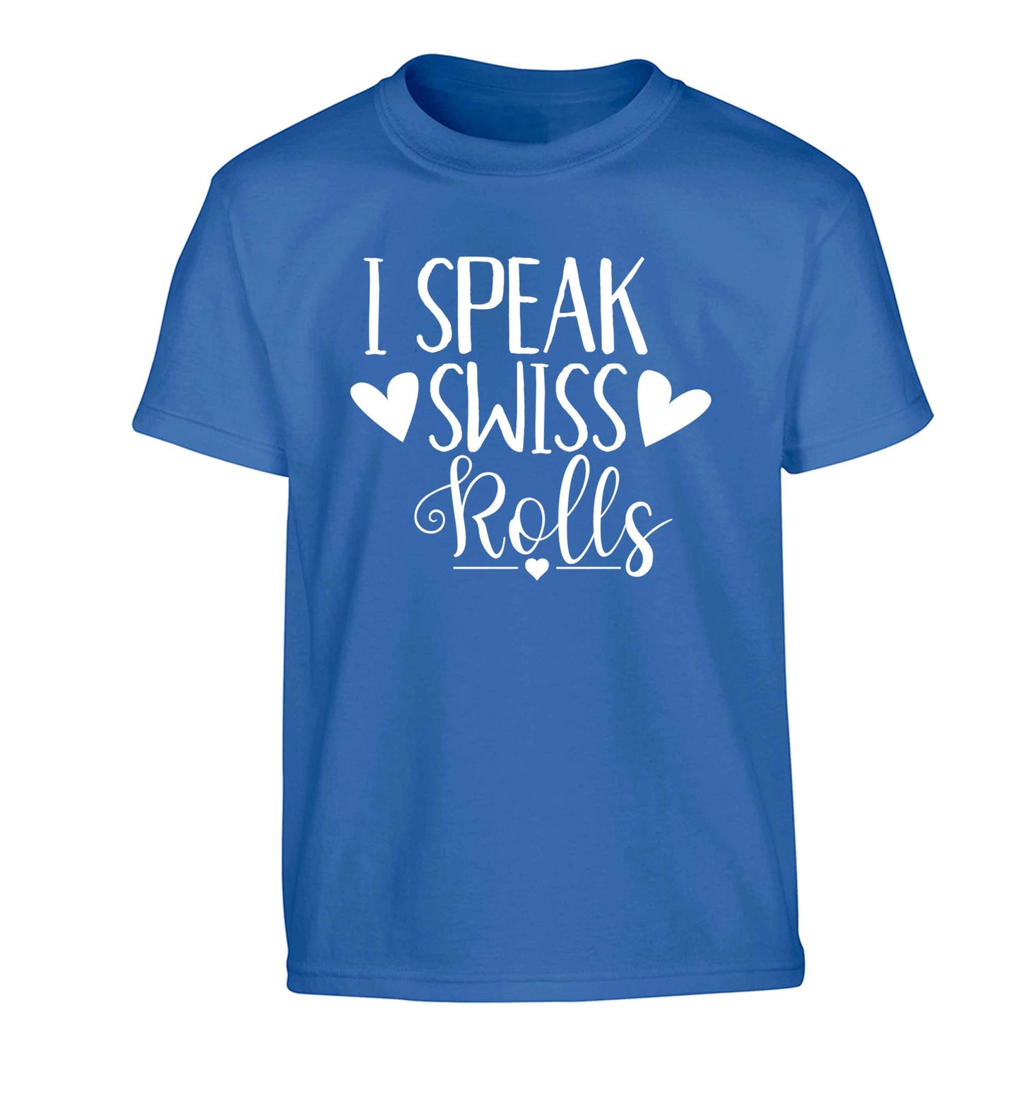 I speak swiss..rolls Children's blue Tshirt 12-13 Years