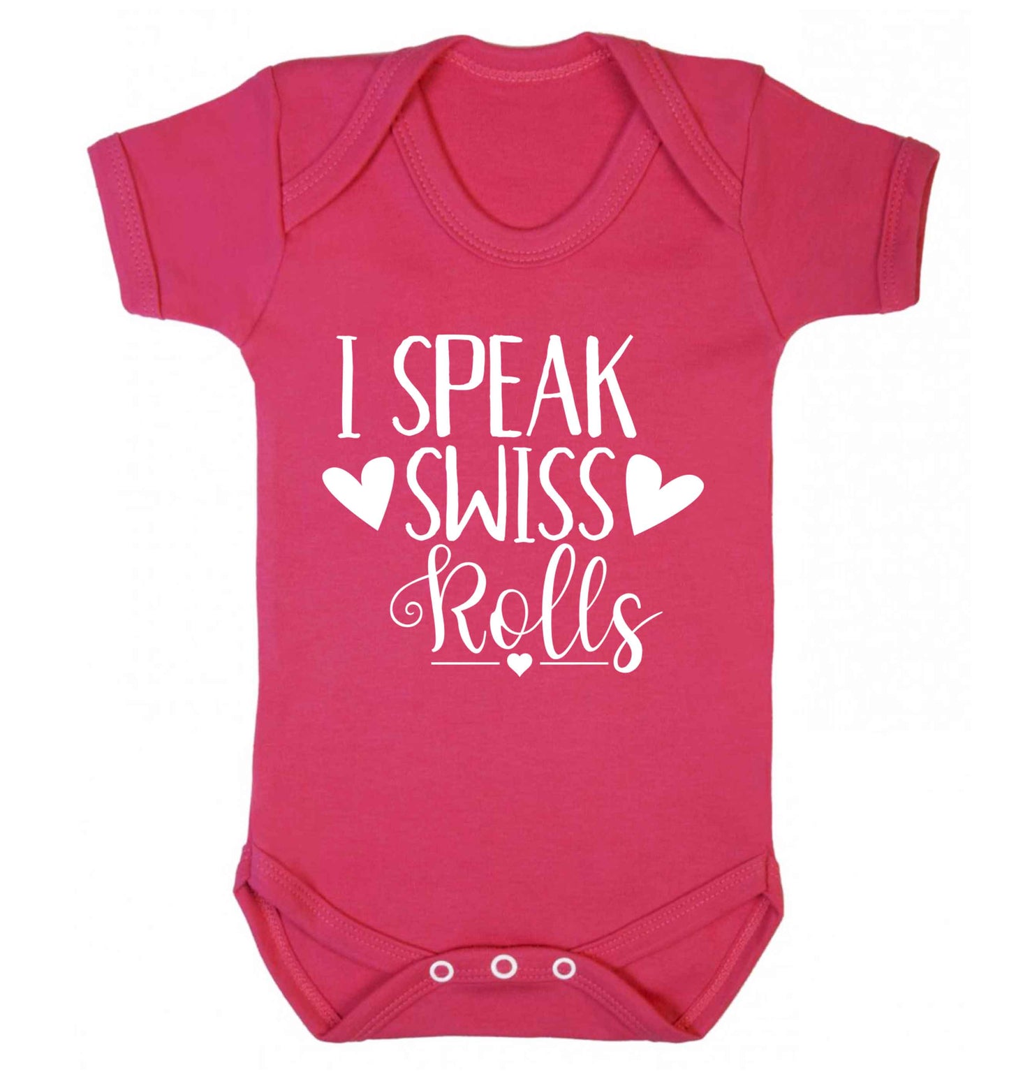 I speak swiss..rolls Baby Vest dark pink 18-24 months