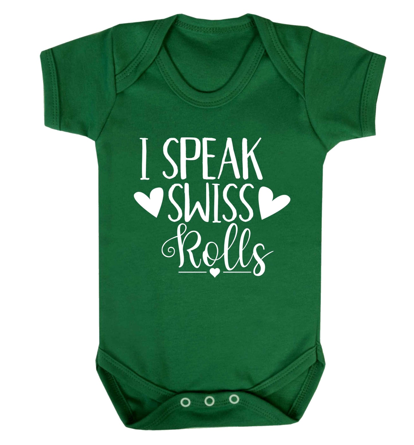 I speak swiss..rolls Baby Vest green 18-24 months
