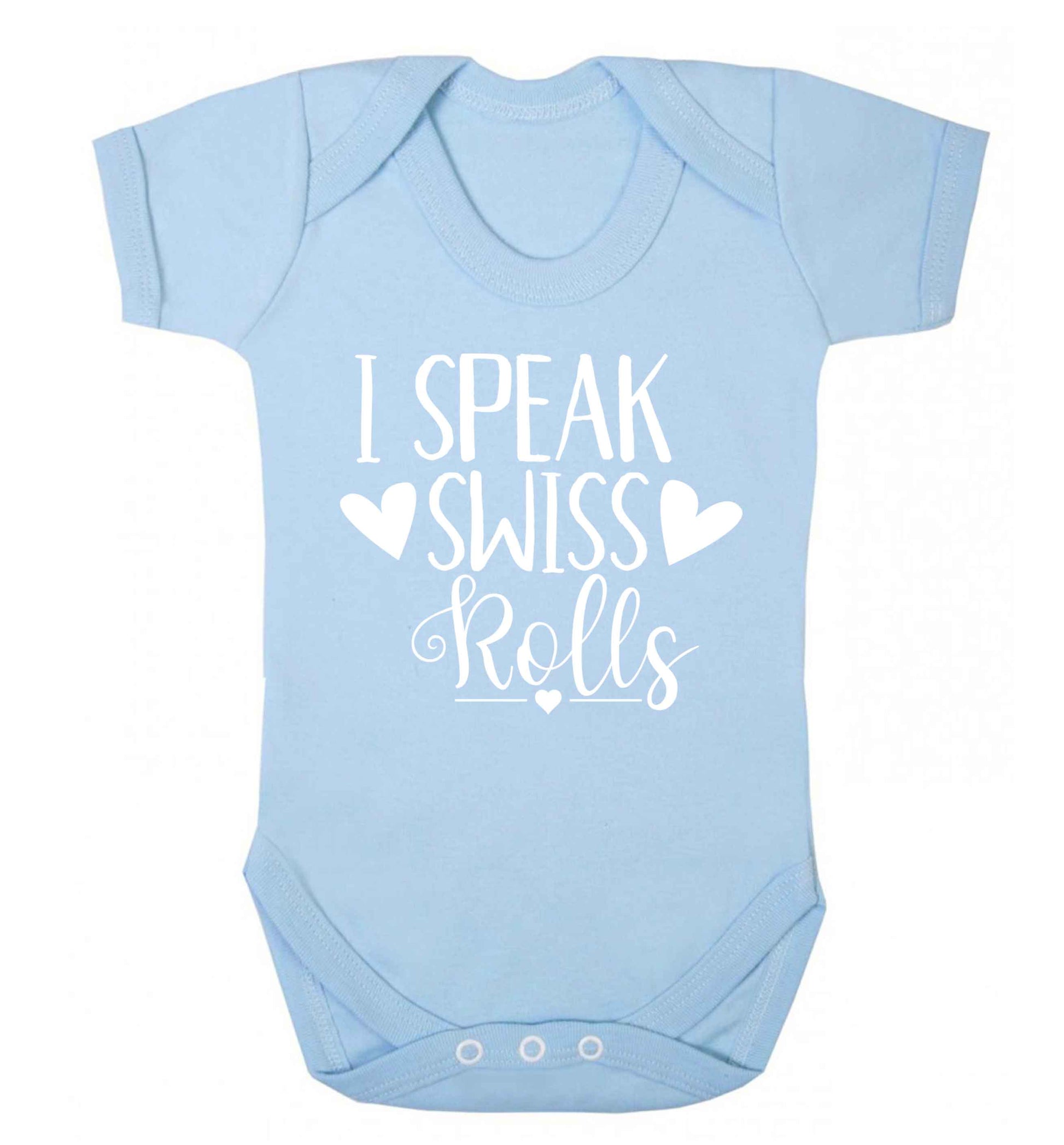 I speak swiss..rolls Baby Vest pale blue 18-24 months