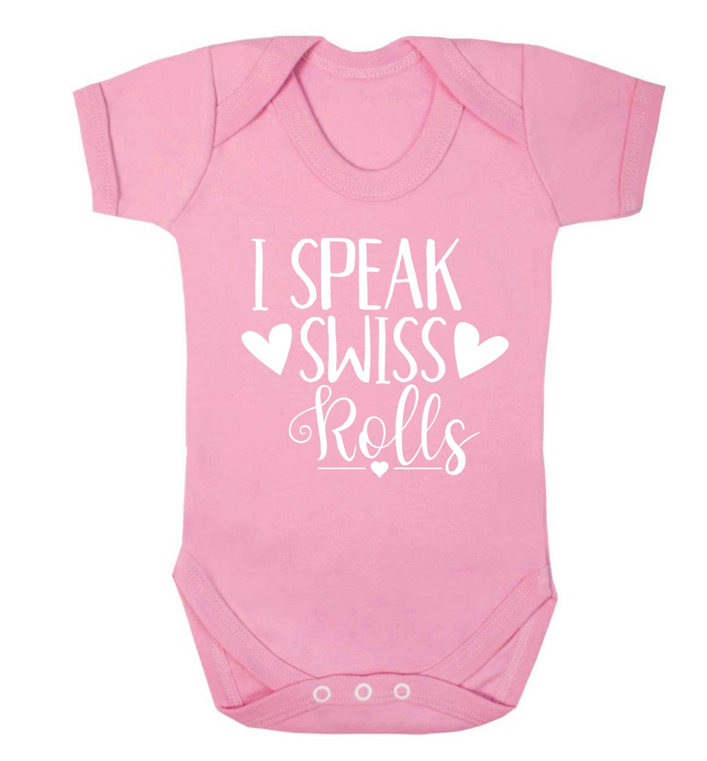 I speak swiss..rolls Baby Vest pale pink 18-24 months