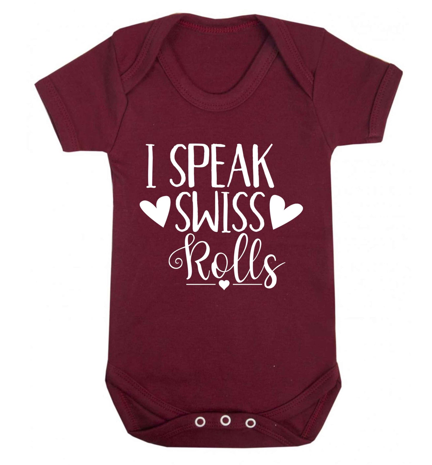 I speak swiss..rolls Baby Vest maroon 18-24 months