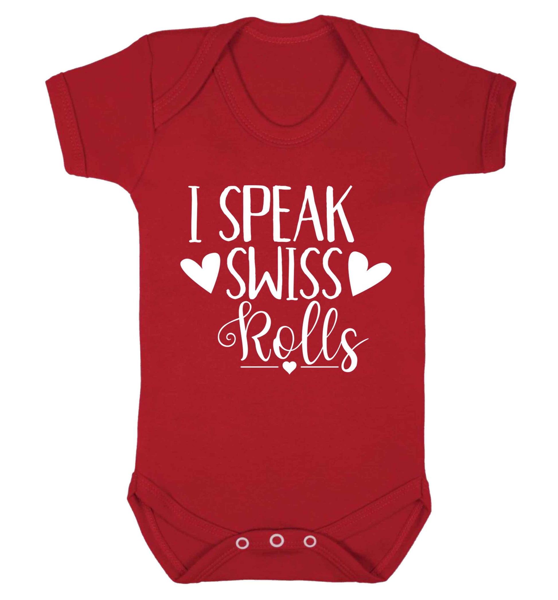I speak swiss..rolls Baby Vest red 18-24 months