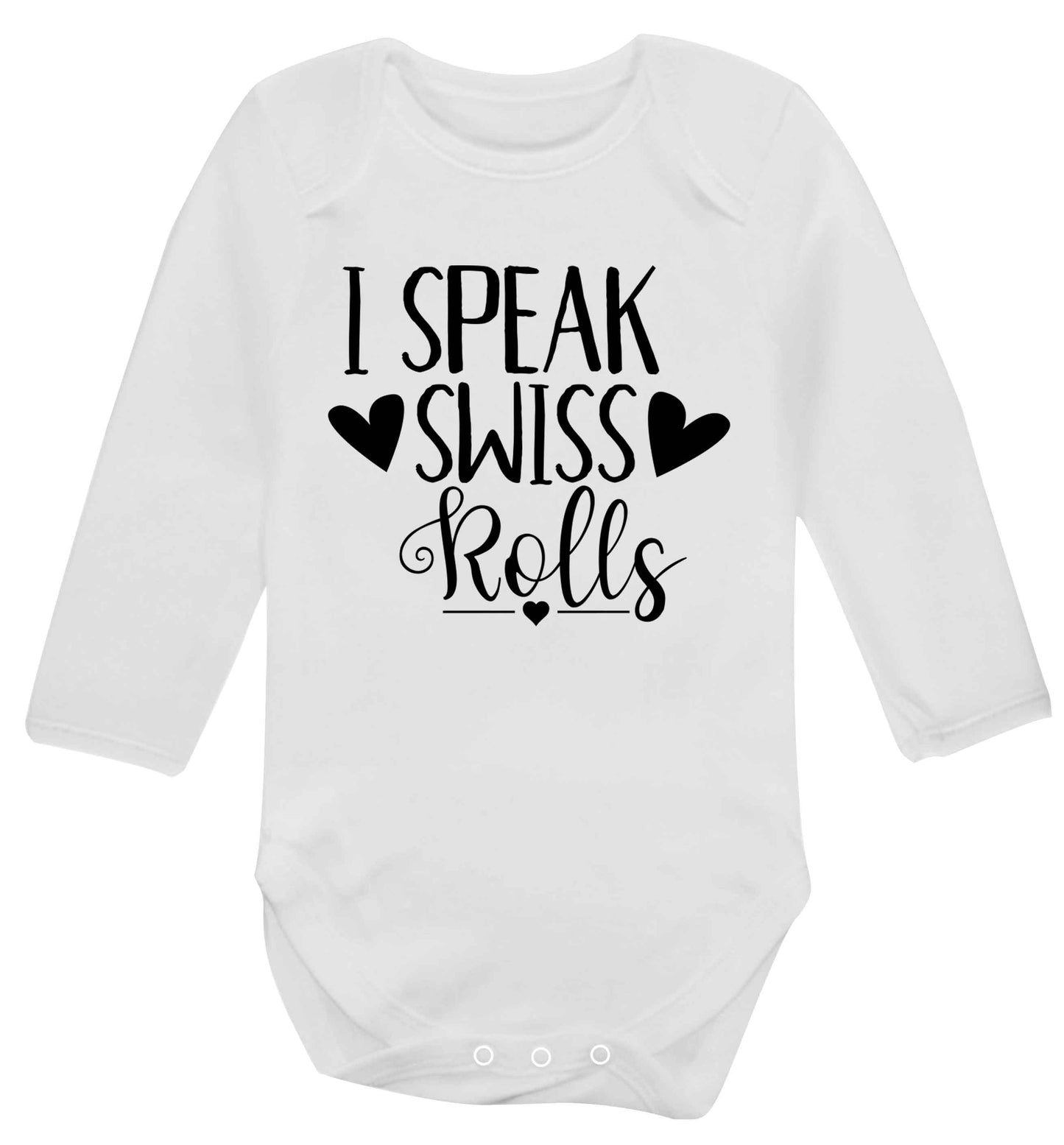 I speak swiss..rolls Baby Vest long sleeved white 6-12 months