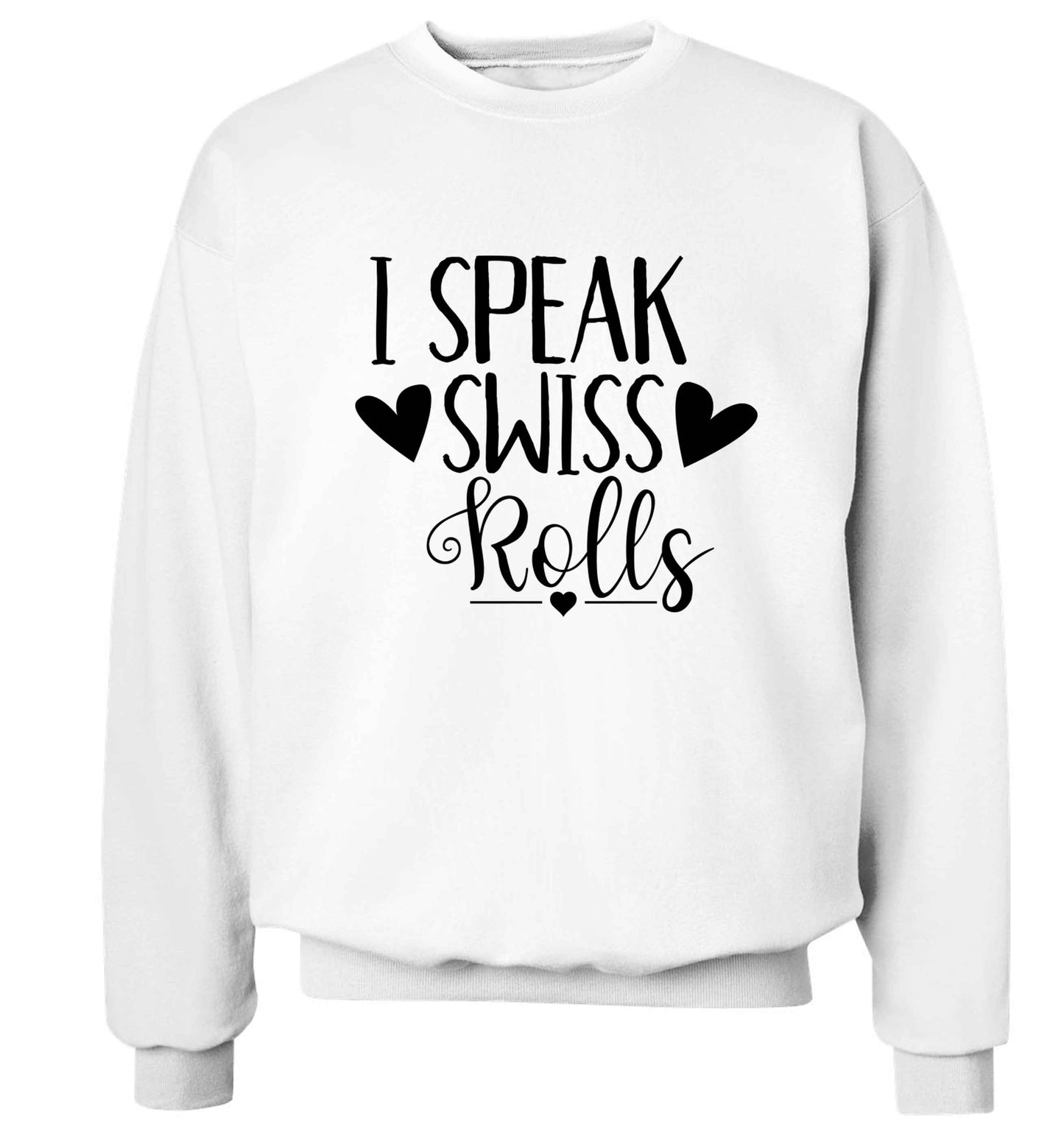 I speak swiss..rolls Adult's unisex white Sweater 2XL
