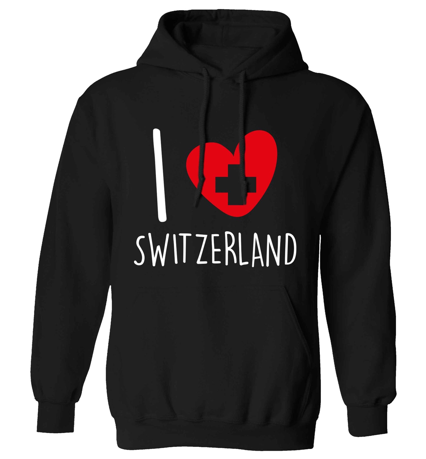 I love switzerland adults unisex black hoodie 2XL