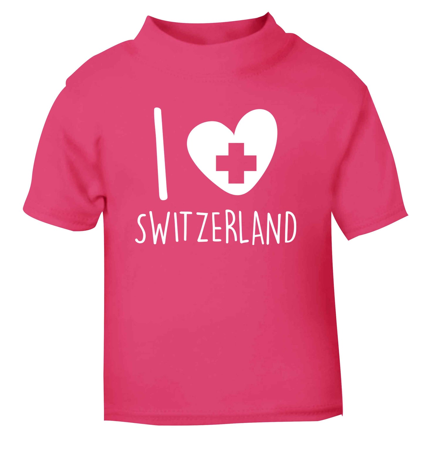 I love switzerland pink Baby Toddler Tshirt 2 Years