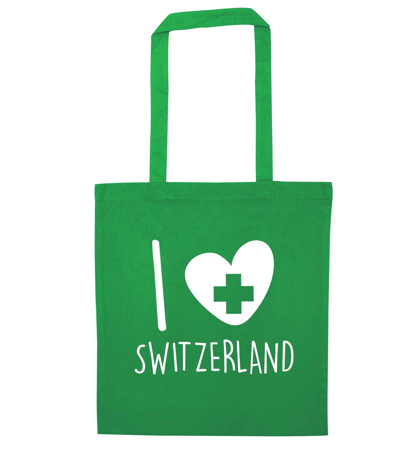 I love switzerland green tote bag