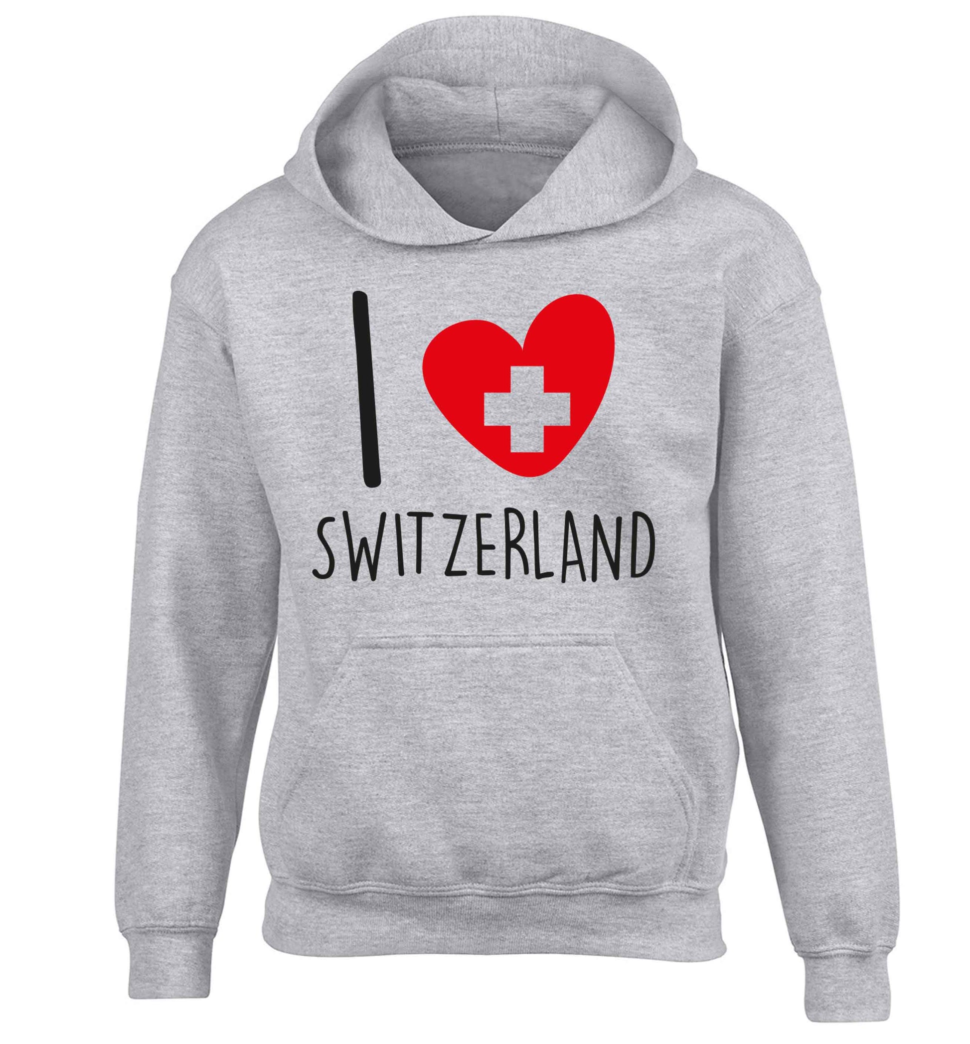 I love switzerland children's grey hoodie 12-13 Years